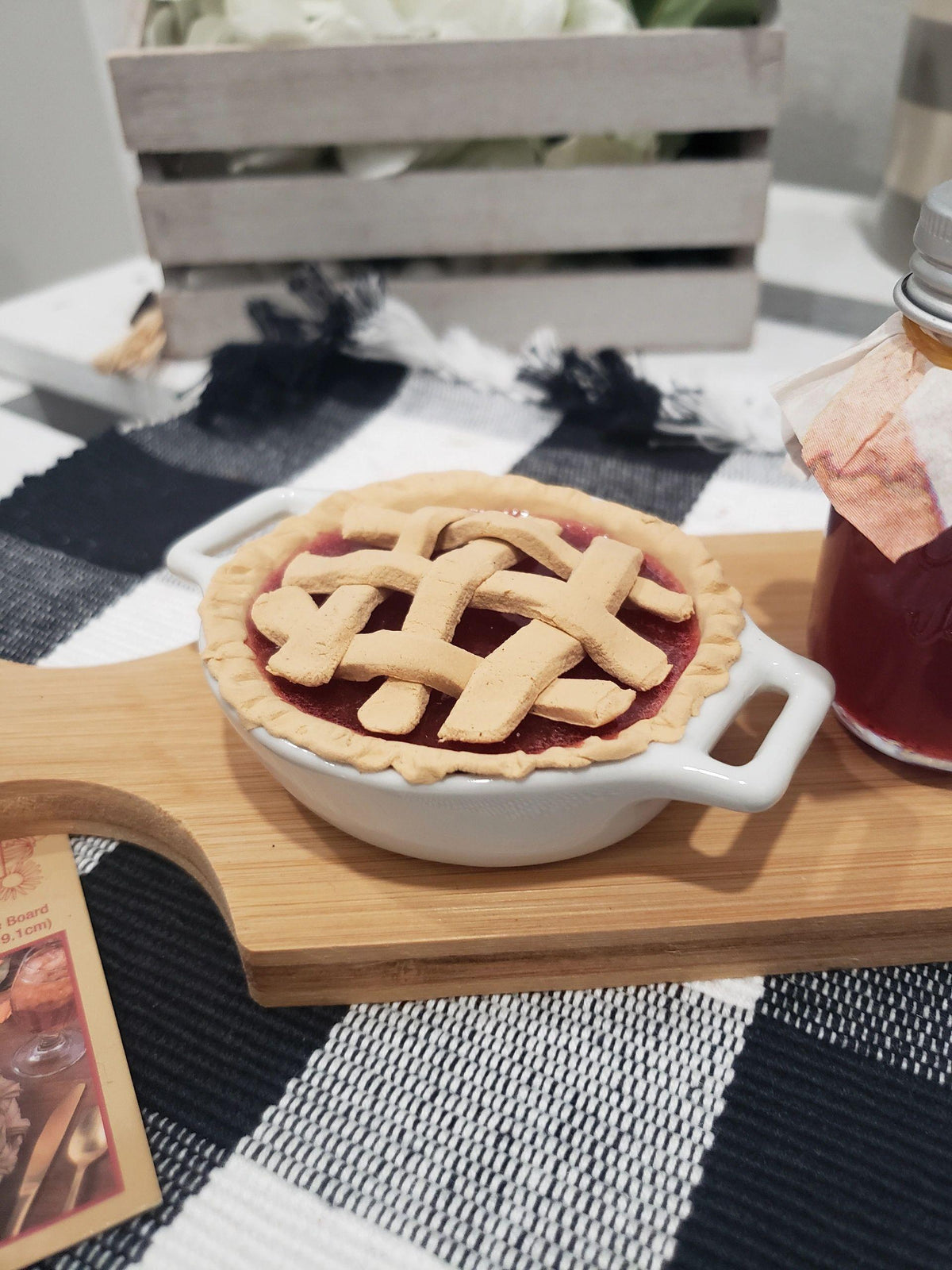 Pip Posh Design Faux Sweet Décor Mini Cherry Pie &amp; Strawberry Jam Collection Set of 3