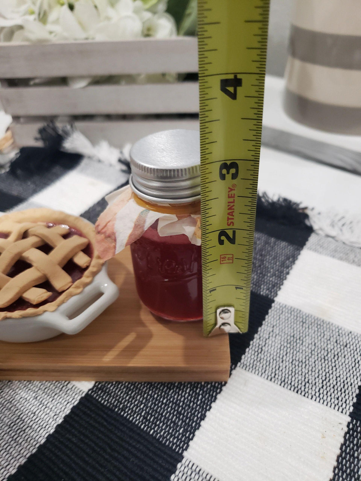 Pip Posh Design Faux Sweet Décor Mini Cherry Pie &amp; Strawberry Jam Collection Set of 3