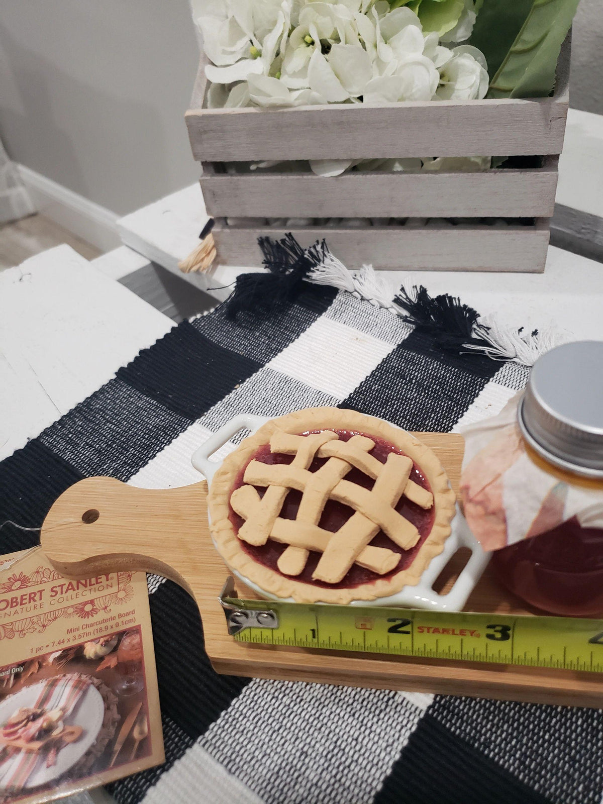 Pip Posh Design Faux Sweet Décor Mini Cherry Pie &amp; Strawberry Jam Collection Set of 3