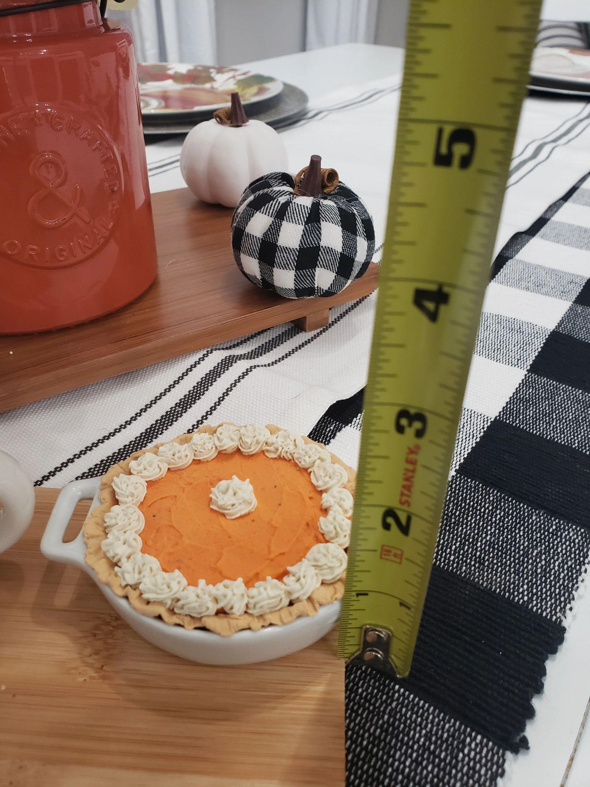 Pip Posh Design Faux Sweet Décor Mini Pumpkin Pie &amp; Mini Thankful For You Mug Bundle Set of 3