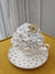 Pip Posh Design Faux Sweet Décor Golden Polka Dot Tea Cup and Whipped Golden Flower Collection