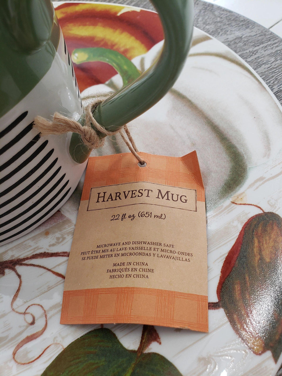 Pip Posh Design Faux Sweet Décor &quot;Gather&quot; Mug &amp; Whipped Black &amp; White Rose Topper Collection