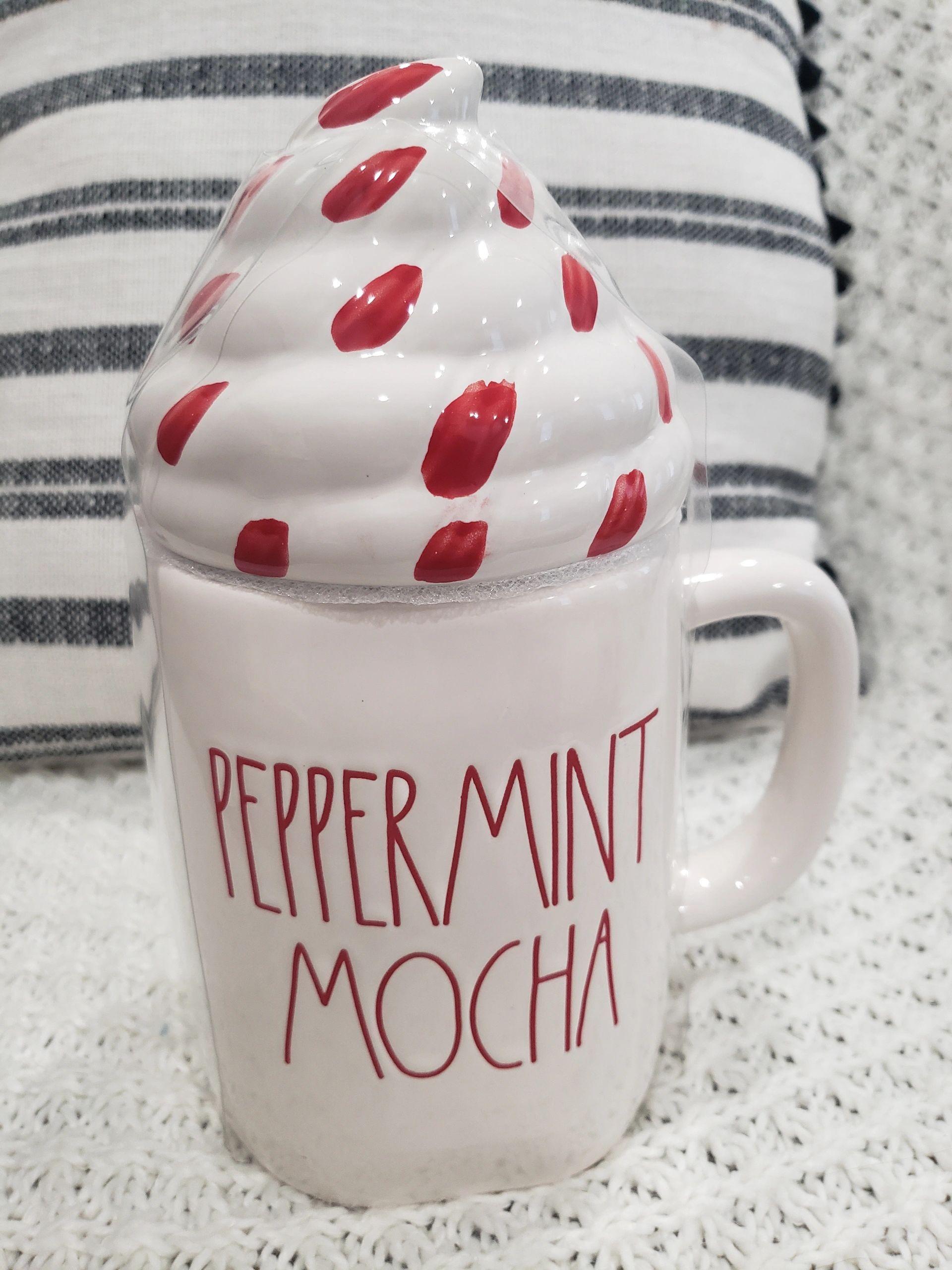 Rae Dunn "Peppermint Mocha" Mug & Whipped Peppermint Lid Warmer Collection