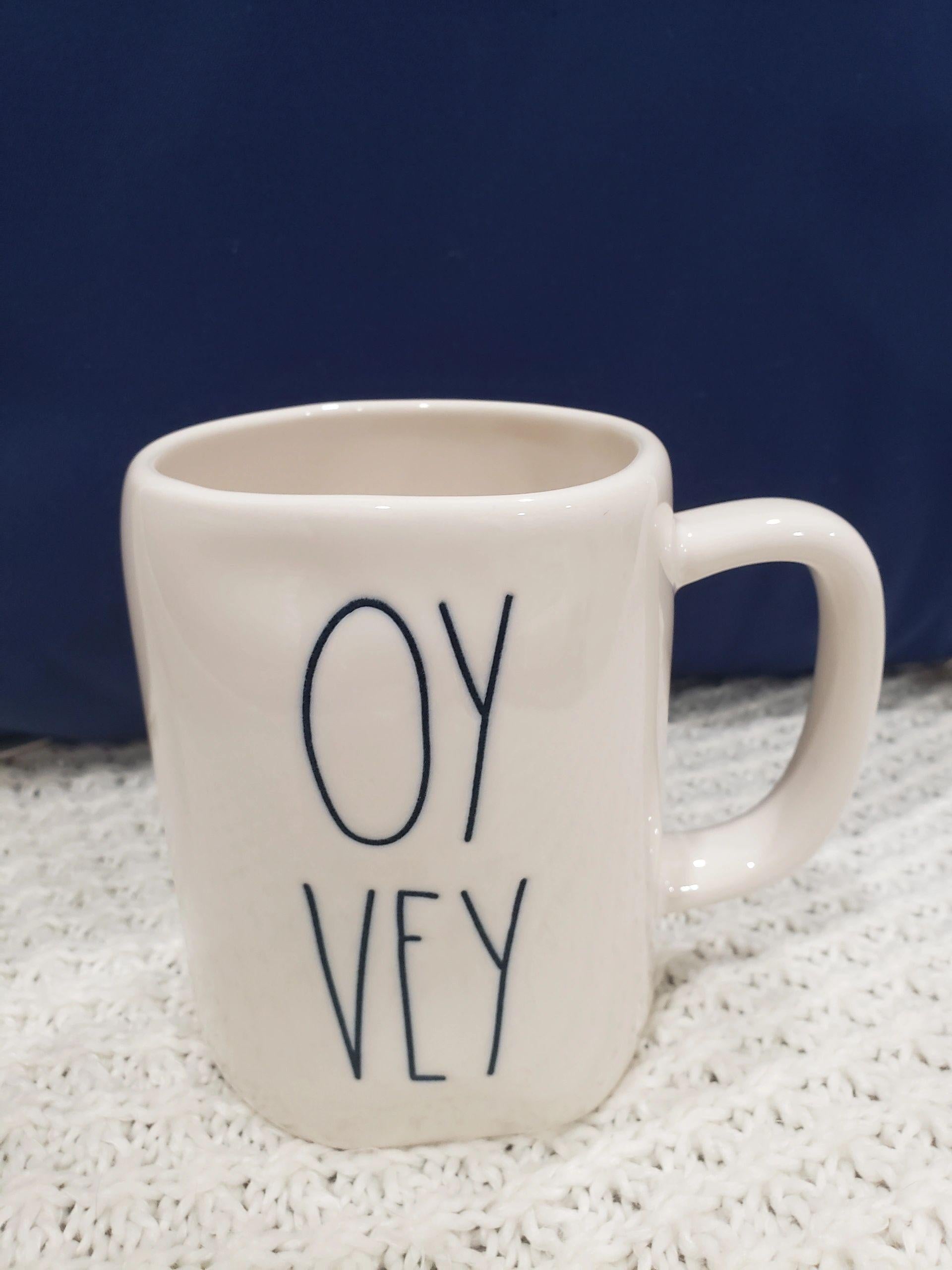 Rae Dunn "Oy Vey" White Mug Collection