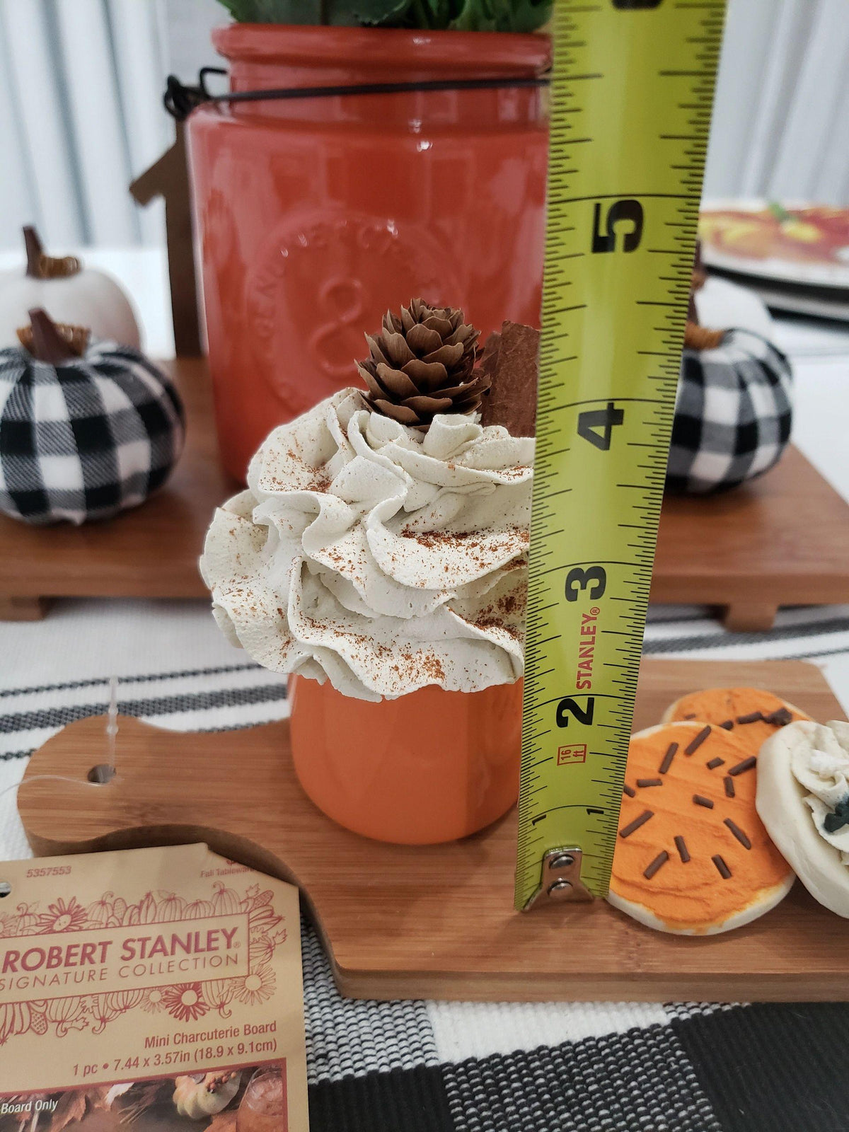 Pip Posh Design Faux Sweet Décor Mini Orange Mug &amp; Whipped Topper Cookie Bundle Set of 5