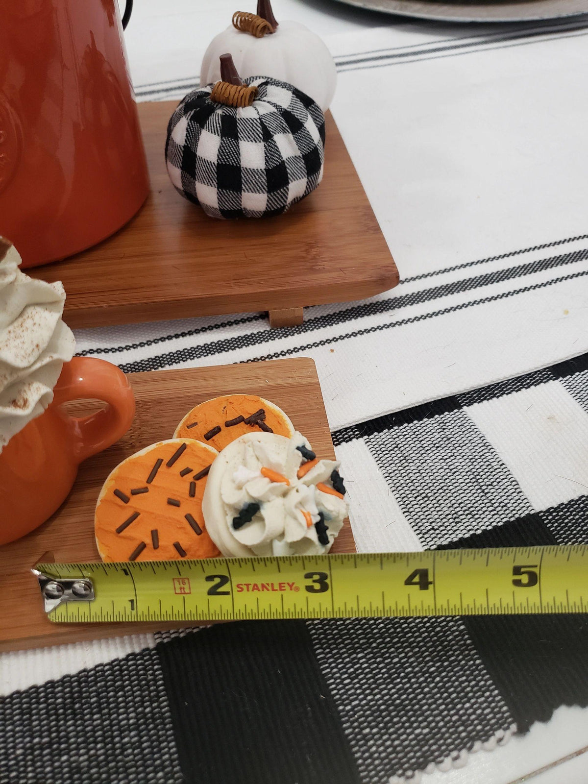 Pip Posh Design Faux Sweet Décor Mini Orange Mug &amp; Whipped Topper Cookie Bundle Set of 5