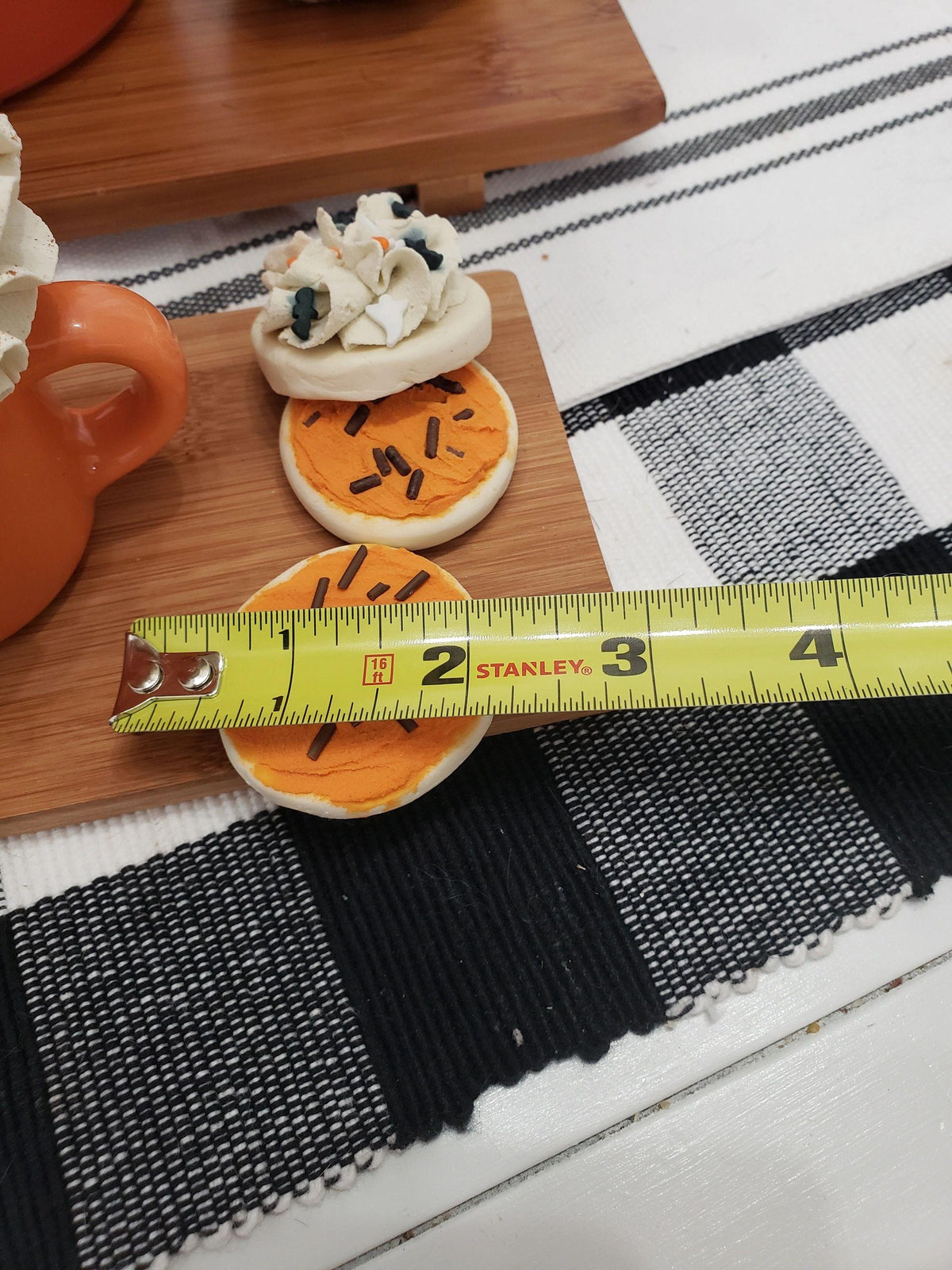 Pip Posh Design Faux Sweet Décor Mini Orange Mug &amp; Whipped Topper Cookie Bundle Set of 5