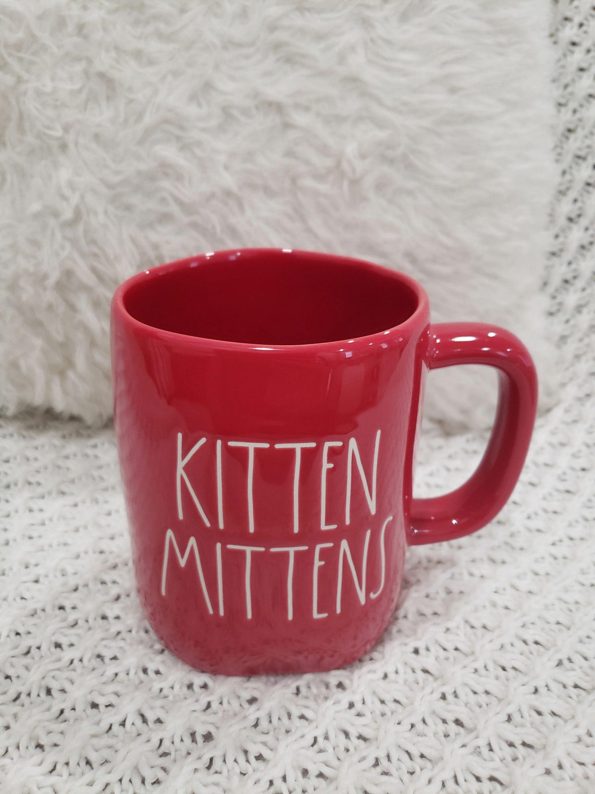 Rae Dunn &quot;Kitten Mittens&quot; Red Mug Collection