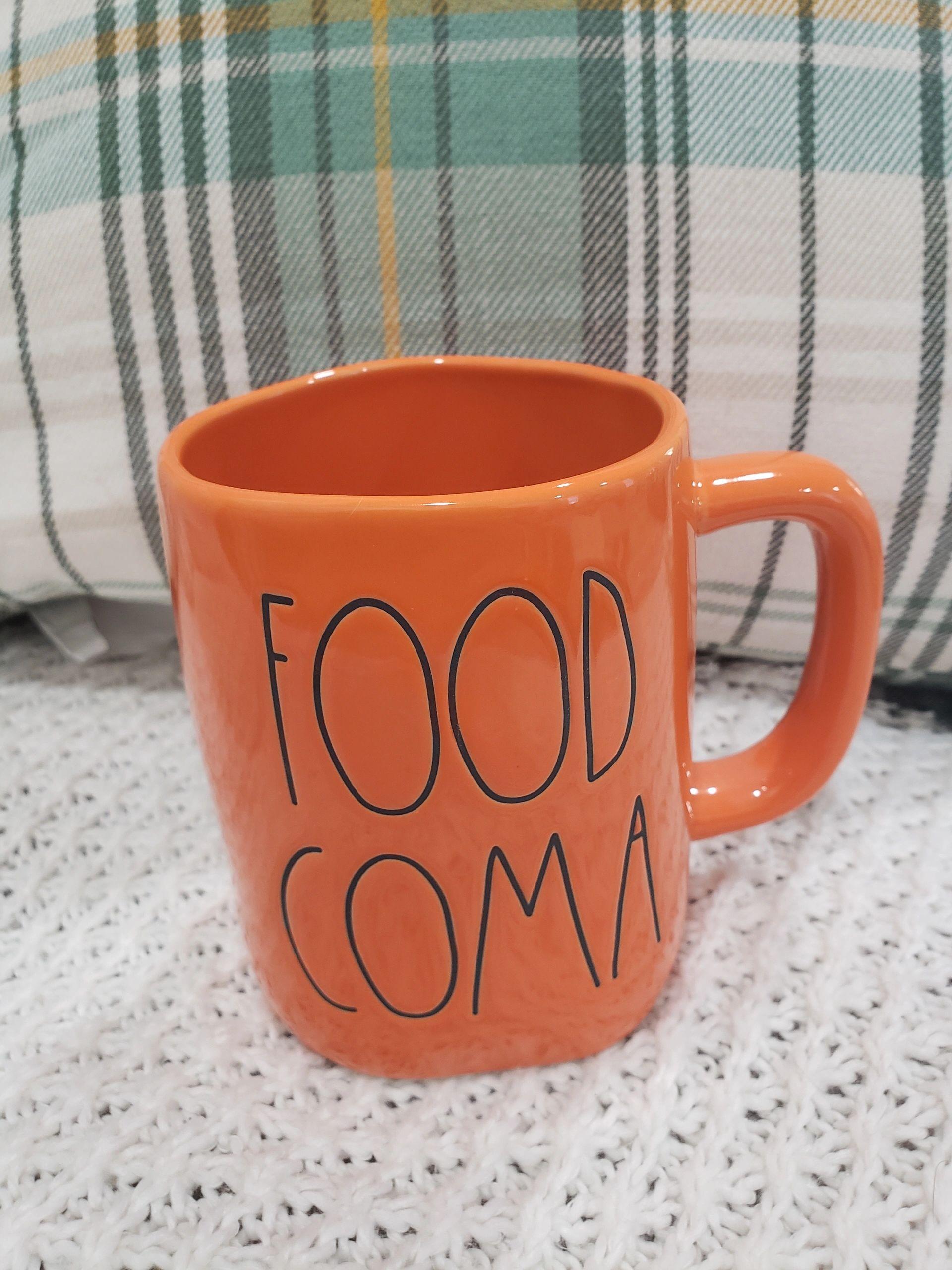 Rae Dunn "Food Coma" Orange Mug Collection