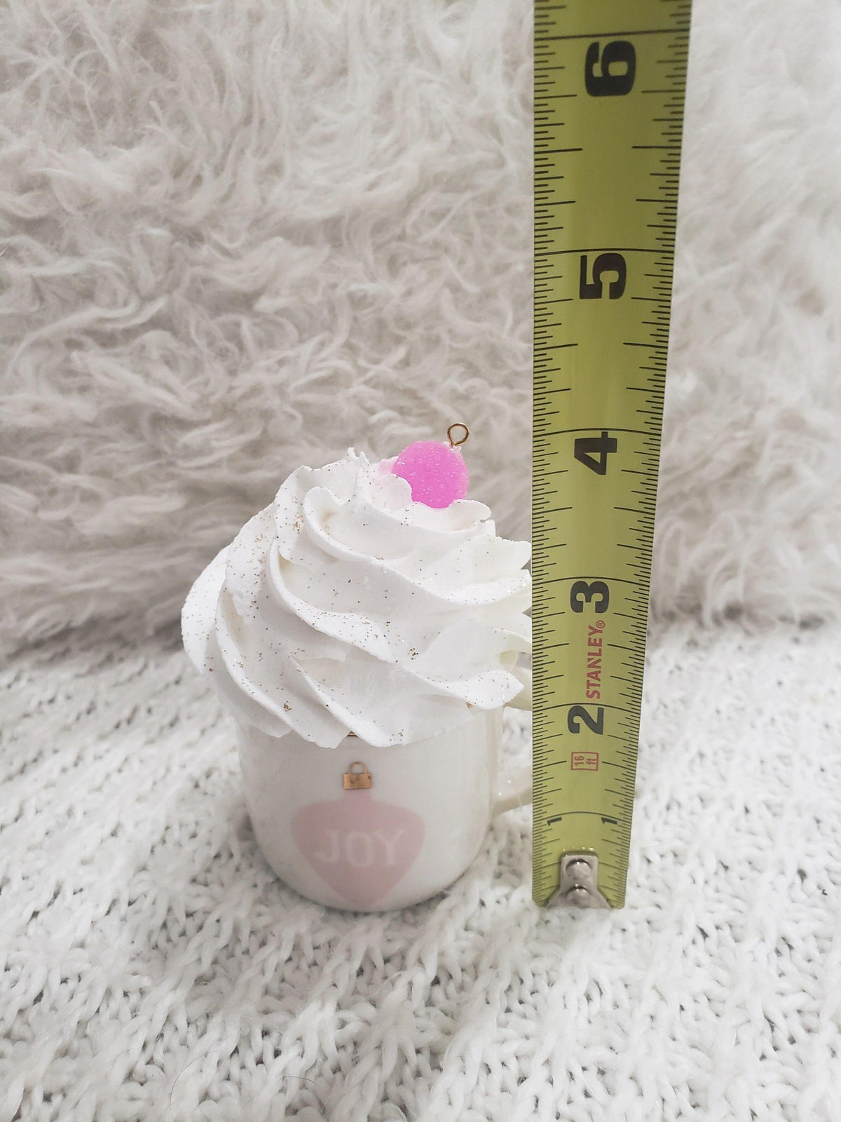 Pip Posh Design Faux Sweet Décor &quot;Joy&quot; Mini Mug &amp; Whipped Topper Holiday Collection