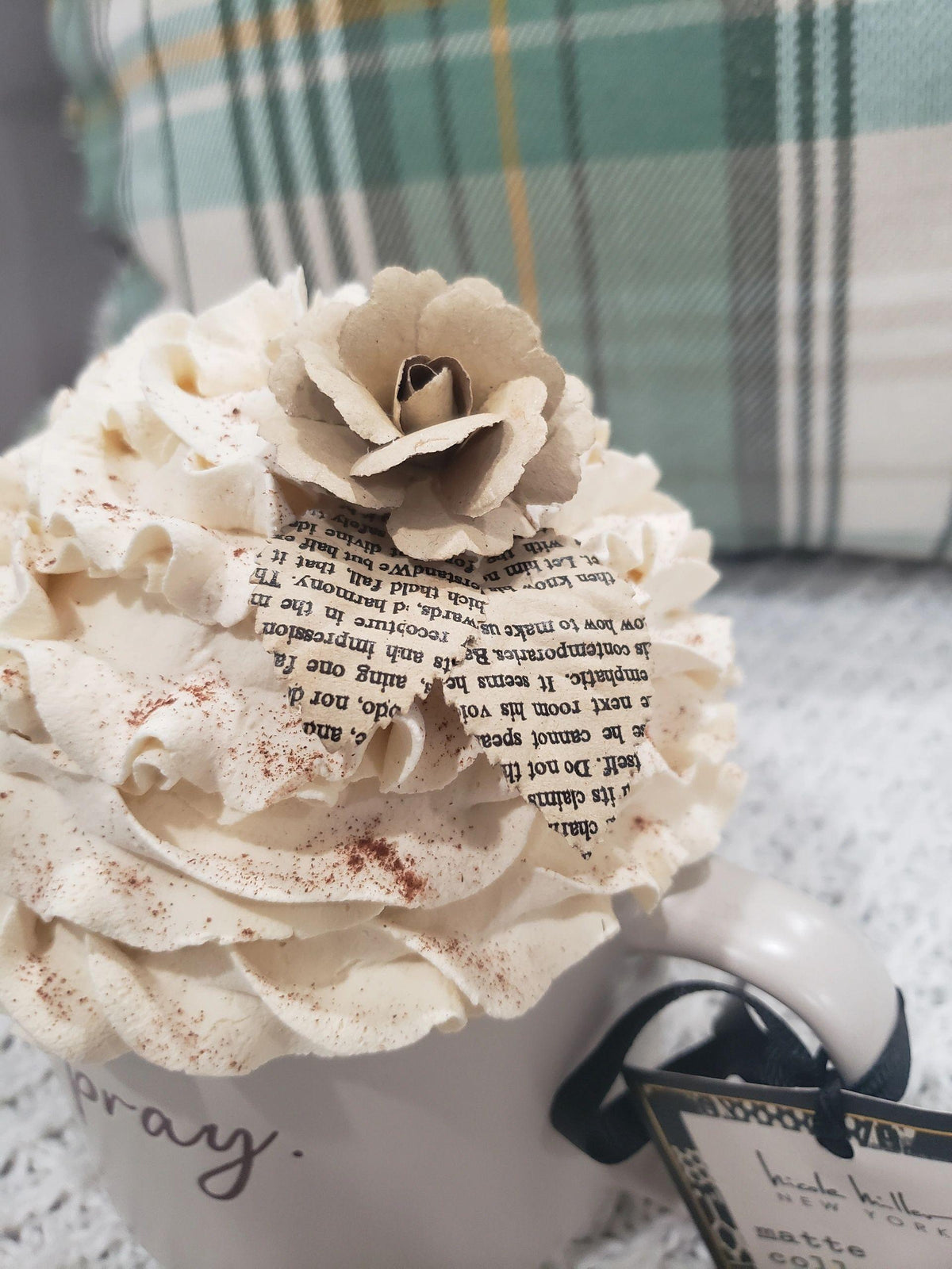 Pip Posh Design Faux Sweet Décor &quot;Pray &quot; Mug and Whipped Topper Collection