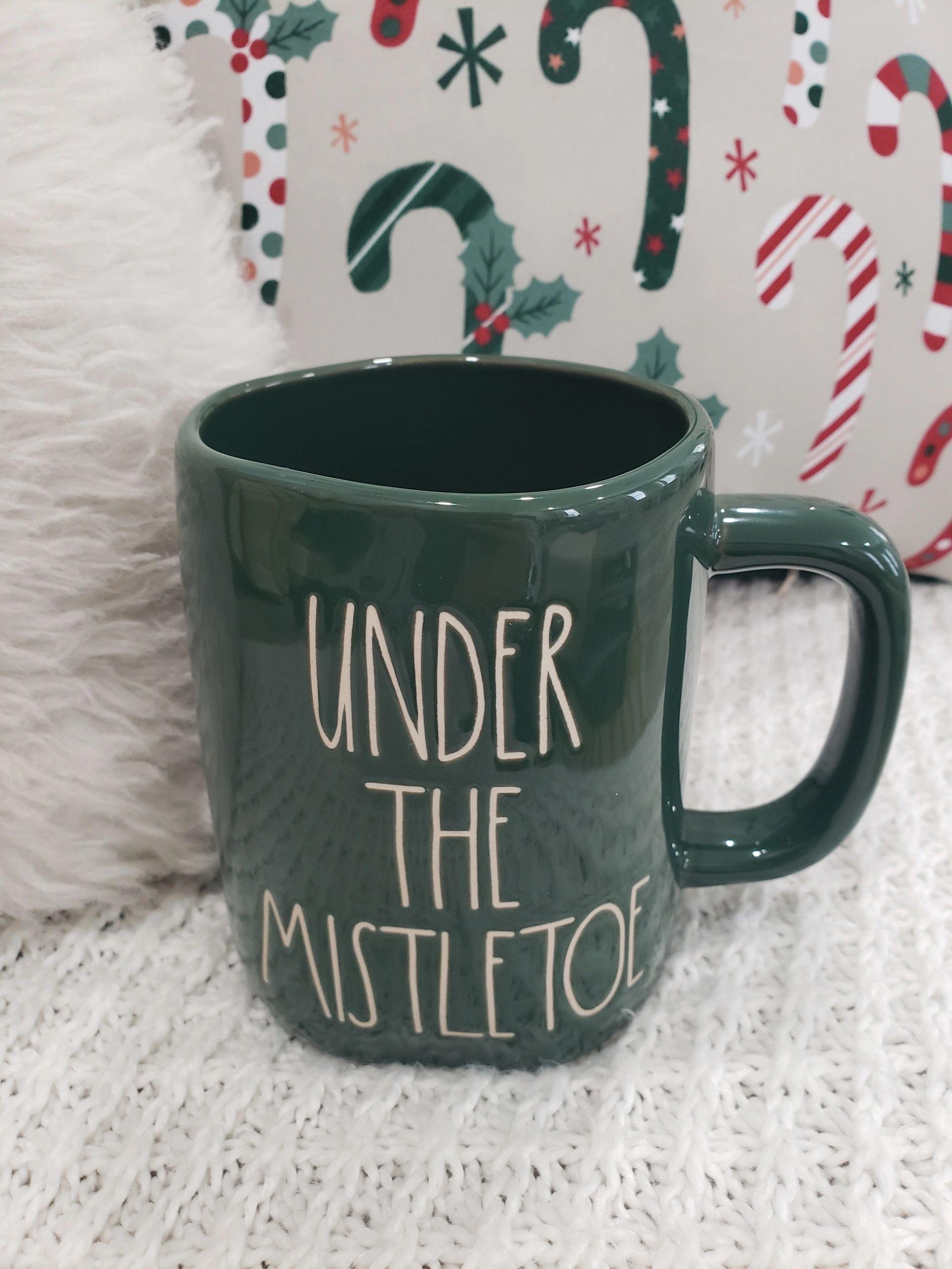 Rae Dunn "Under The Mistletoe" Green Holiday Mug Collection