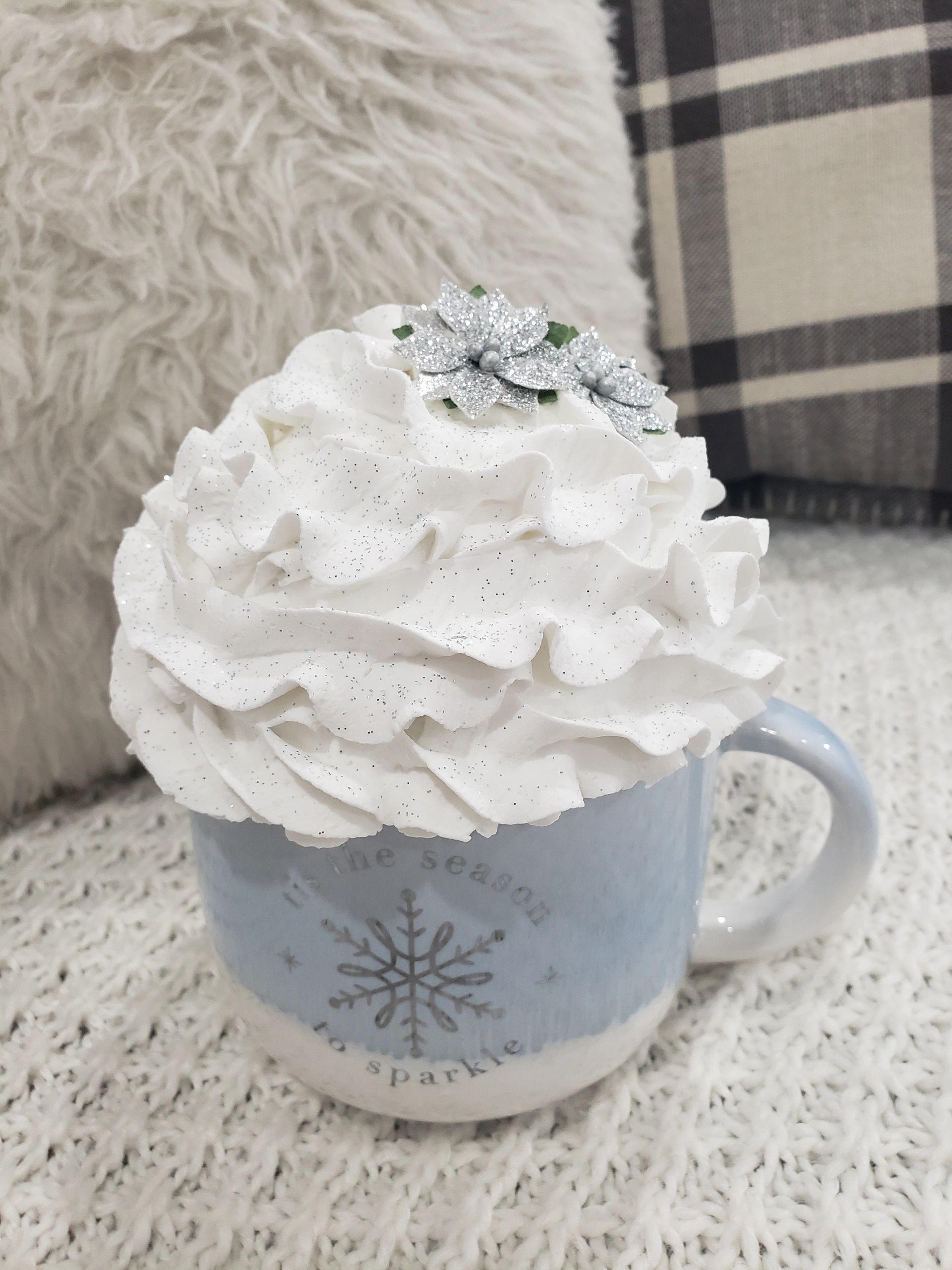 Pip Posh Design Faux Sweet Décor "Tis The Season To Sparkle" Mug and Whipped Topper Holiday Collection