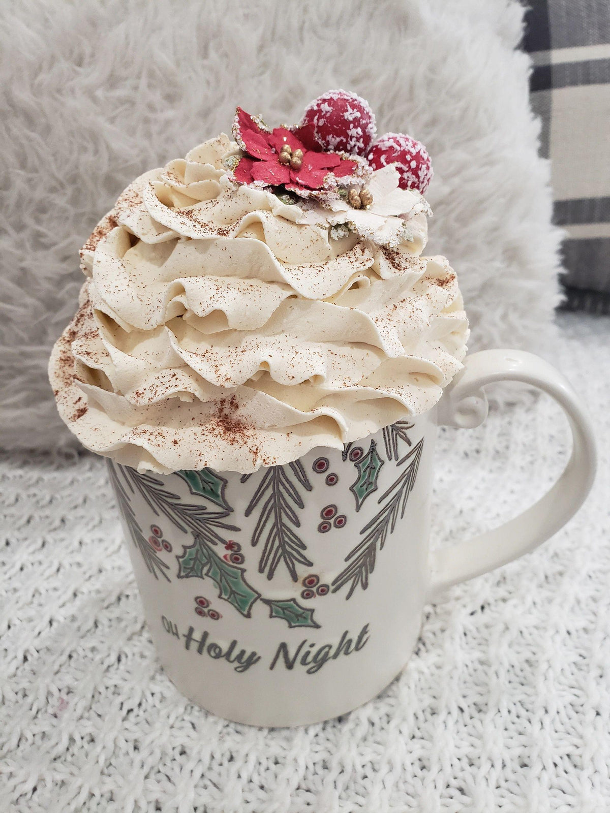 Pip Posh Design Faux Sweet Décor &quot; Oh Holy Night&quot; Mug and Whipped Topper Holiday Collection