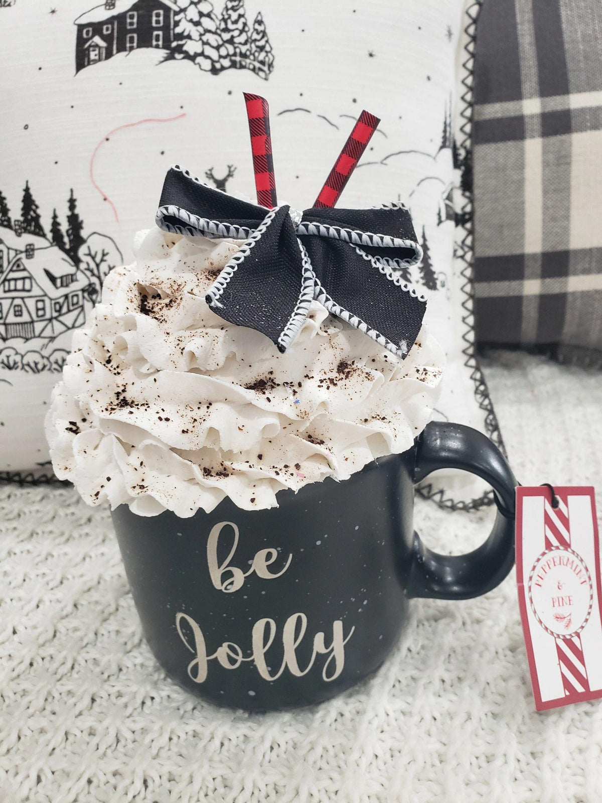 Pip Posh Design Faux Sweet Décor &quot;Be Jolly&quot; Mug and Whipped Topper Holiday Collection