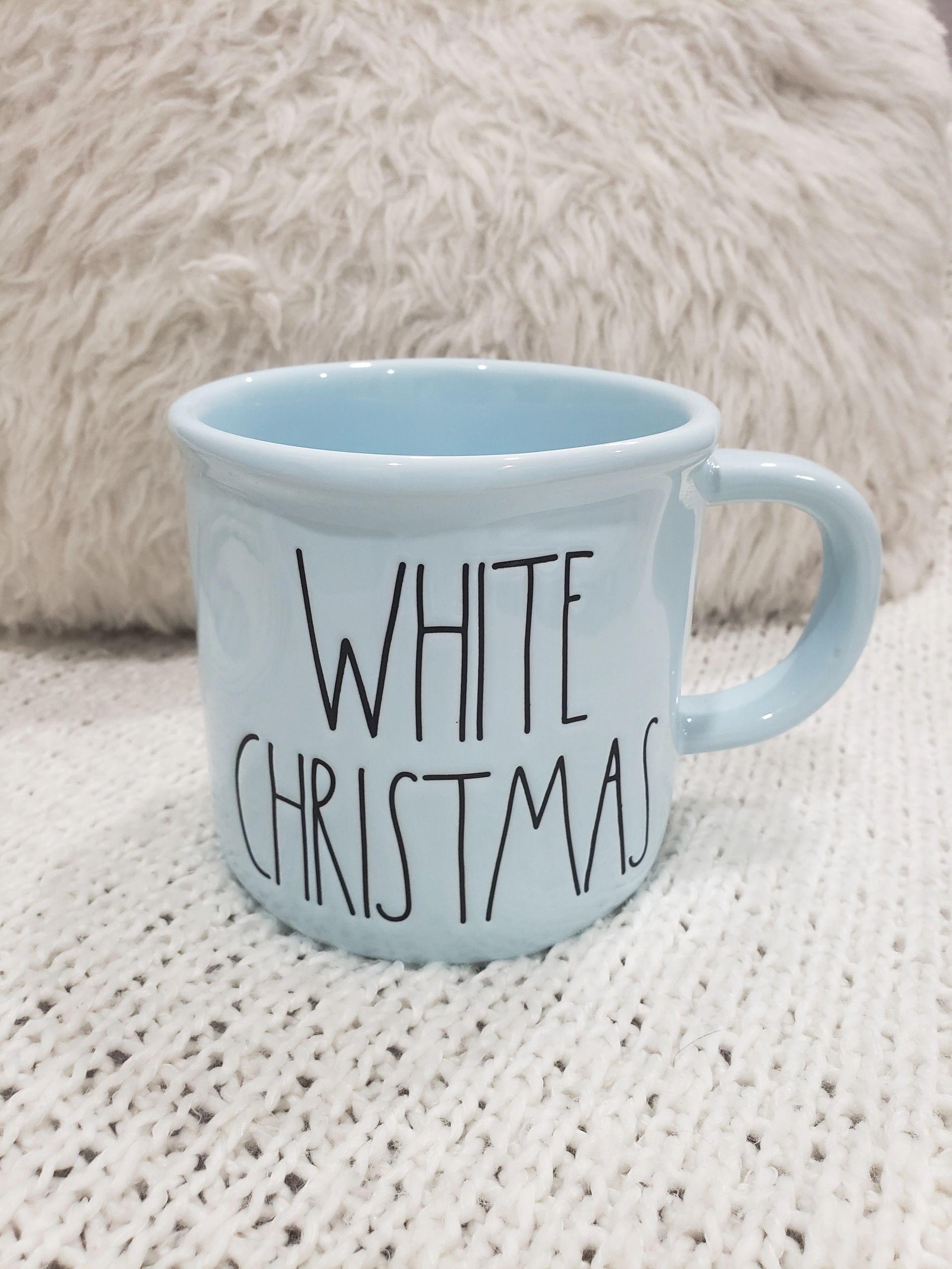 Rae Dunn "White Christmas" Powder Blue Mug Holiday Collection