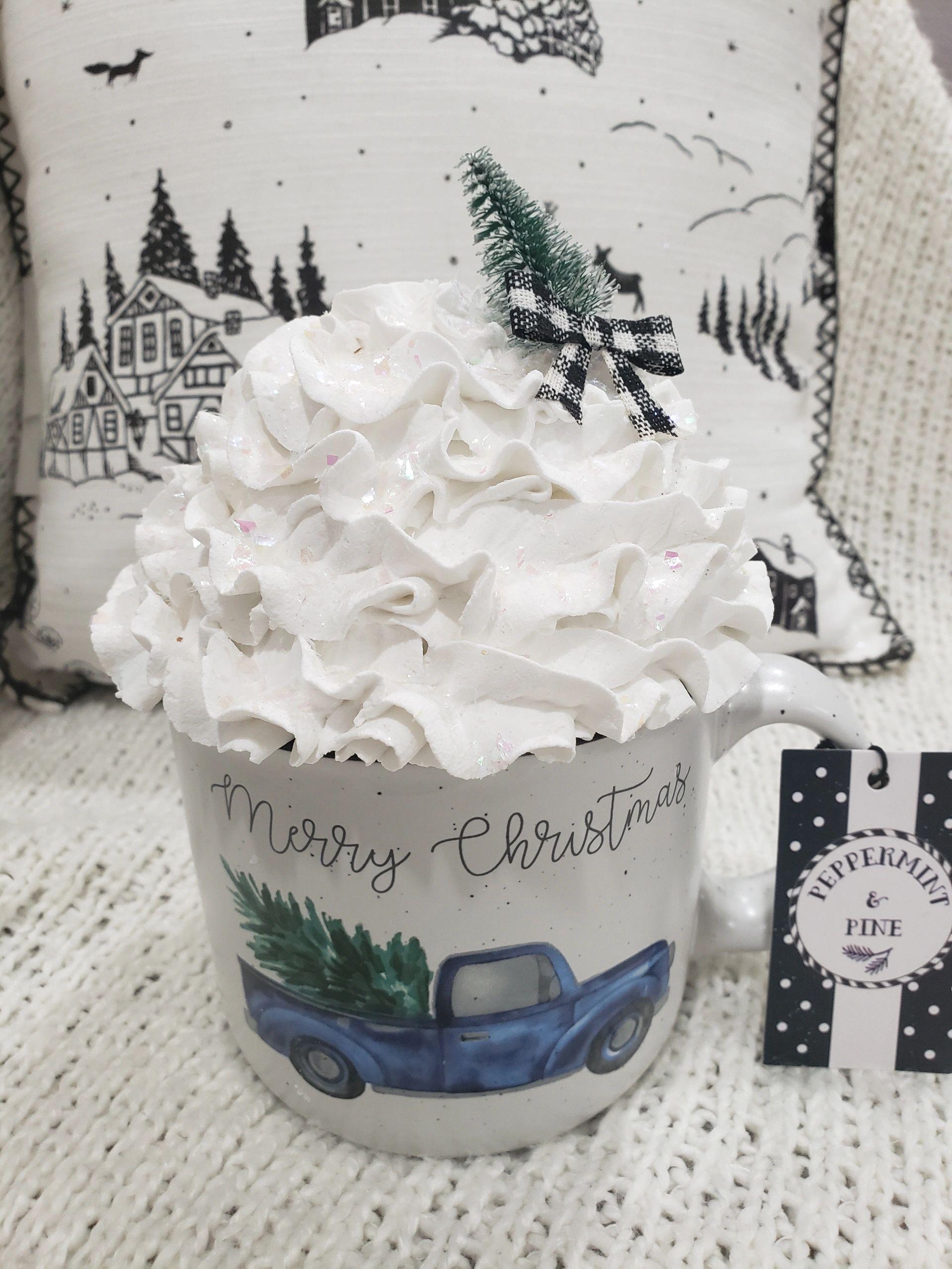 Pip Posh Design Faux Sweet Décor "Merry Christmas" Mug and Whipped Topper Holiday Collection