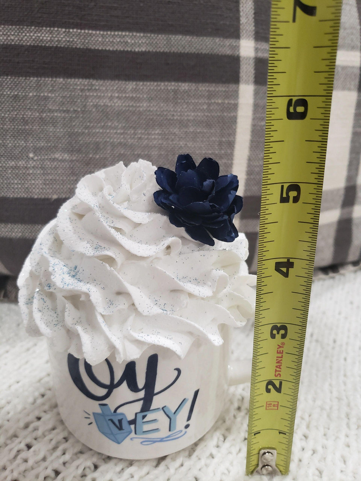 Pip Posh Design Faux Sweet Décor &quot;Oy Vey&quot; Mini Mug and Whipped Topper Collection