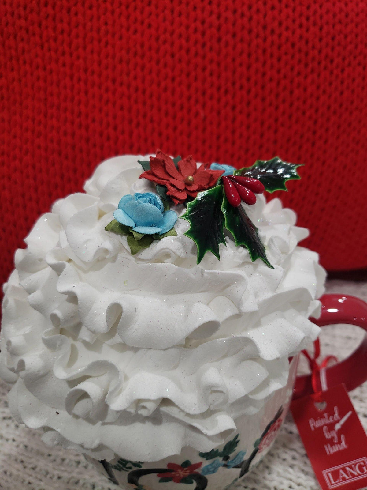 Pip Posh Design Faux Sweet Décor &quot;Joy&quot; Mug and Whipped Topper Holiday Collection