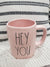 Rae Dunn "Hey You" Powder Pink Mug Collection