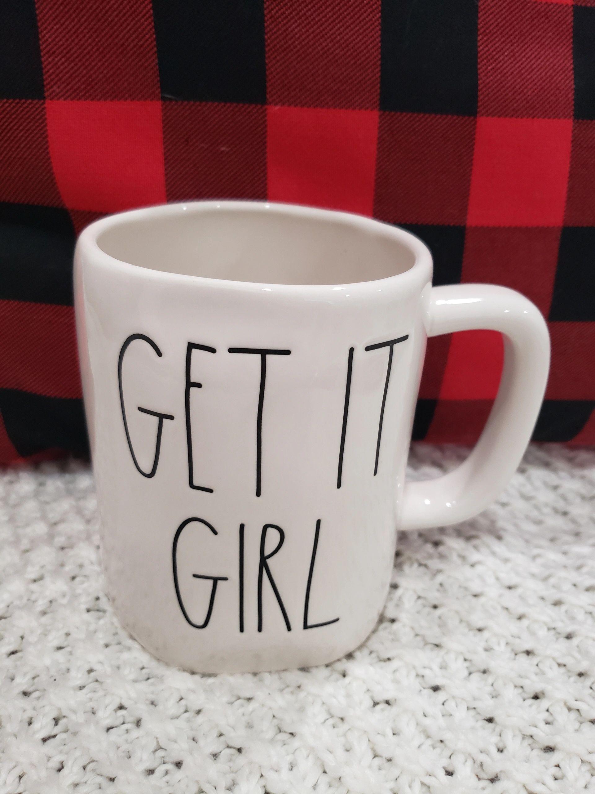 Rae Dunn "Get It Girl" White Mug Collection