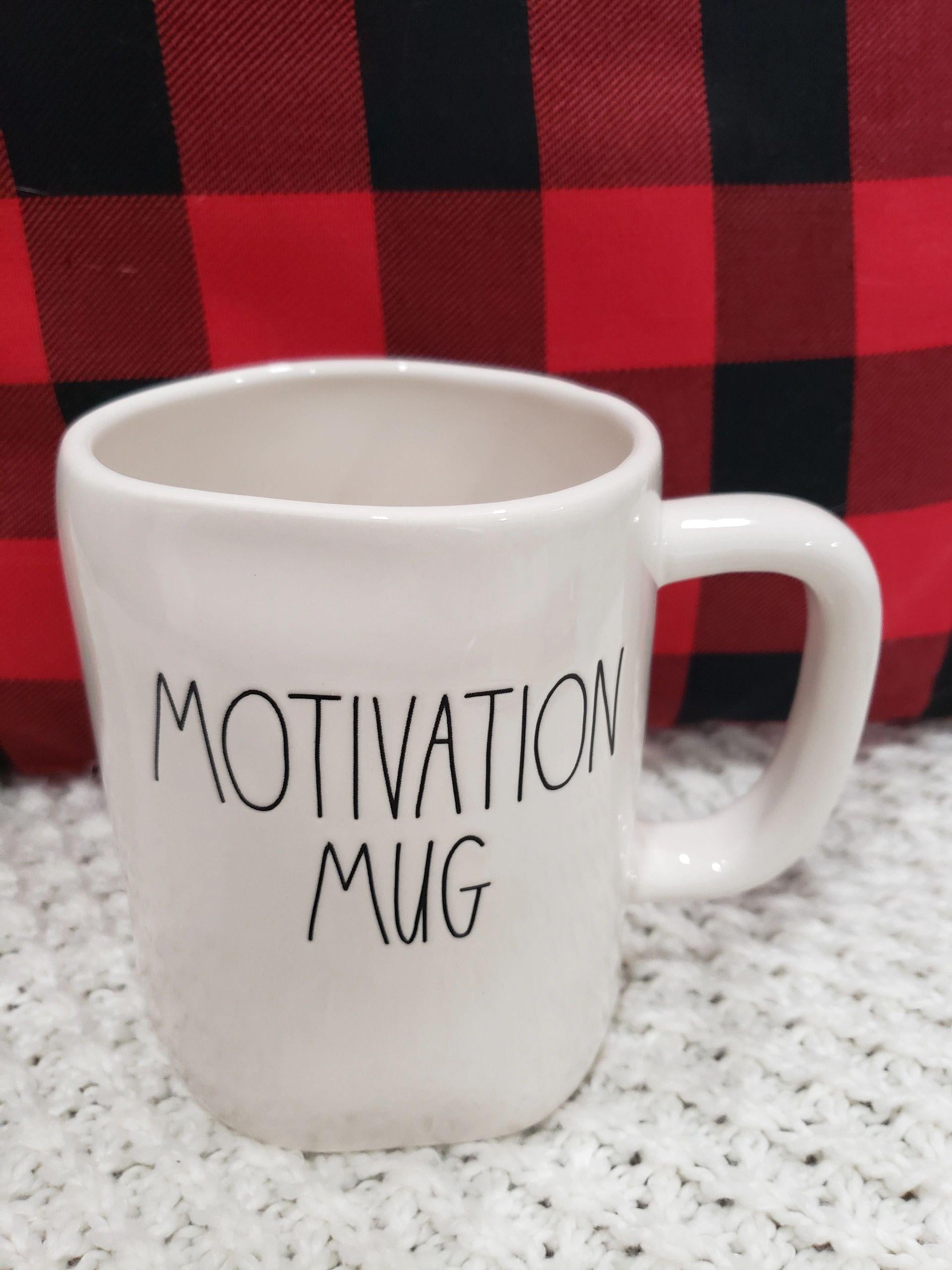 Rae Dunn "Motivation Mug" White Mug Collection