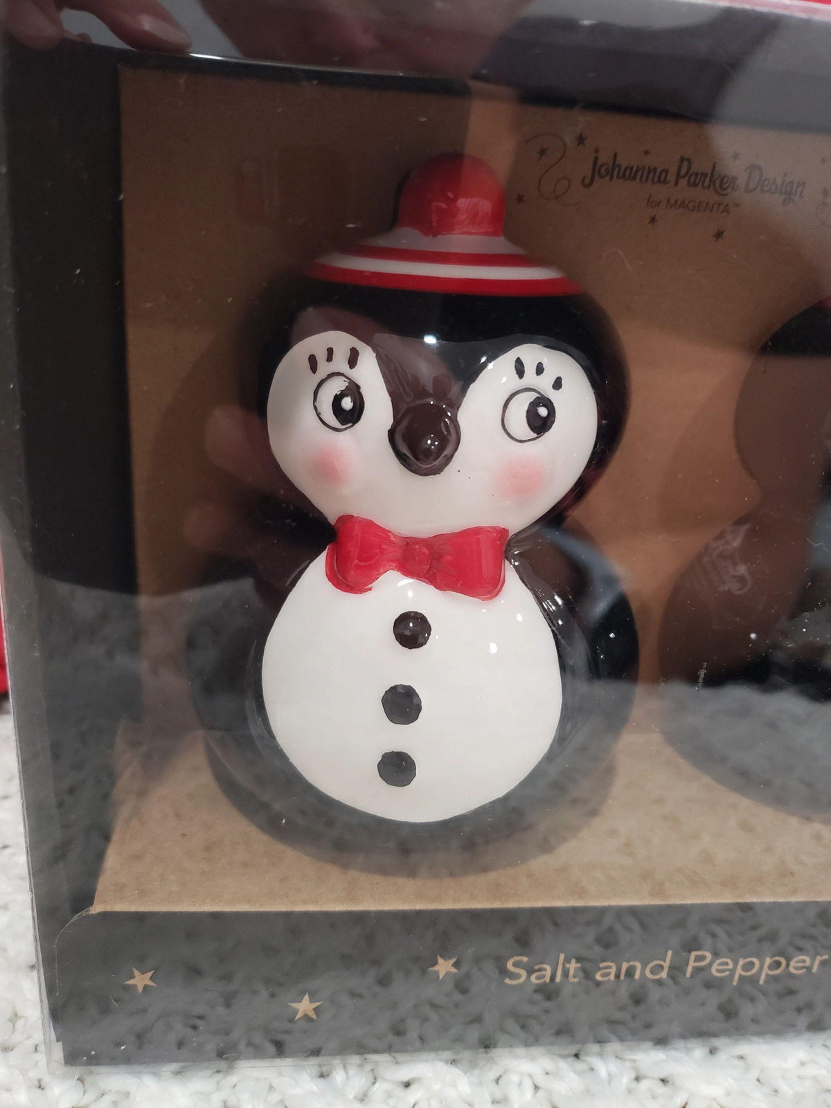 Johanna Parker Penguin Holiday Salt and Pepper Shakers Set
