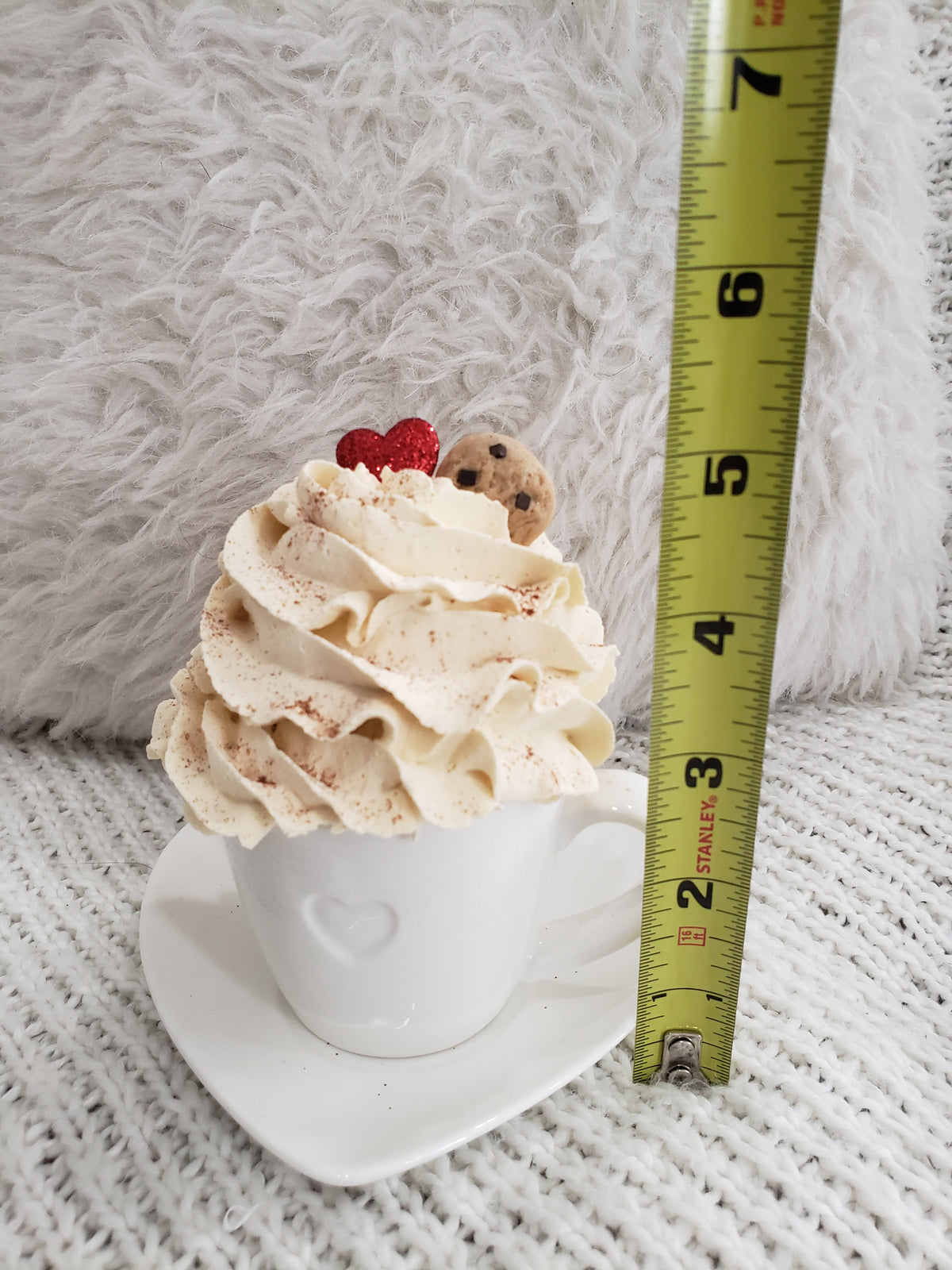 Pip Posh Design&#39;s Faux Sweet Décor Mini White Tea Cup &amp; Whipped Ivory Topper Collection
