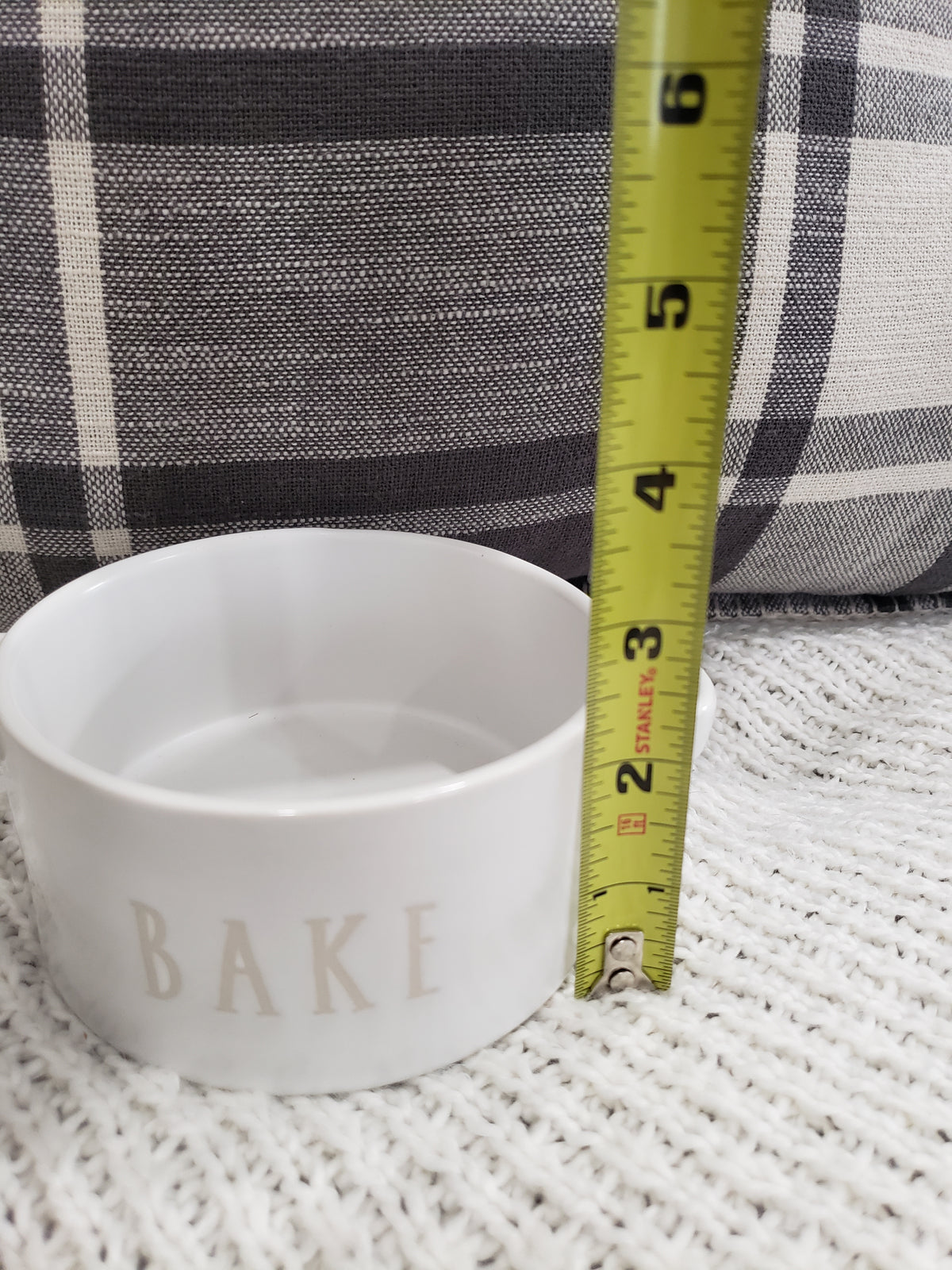 Rae Dunn &quot;Bake&quot; White Ceramic Soufflé Dish Studio Collection