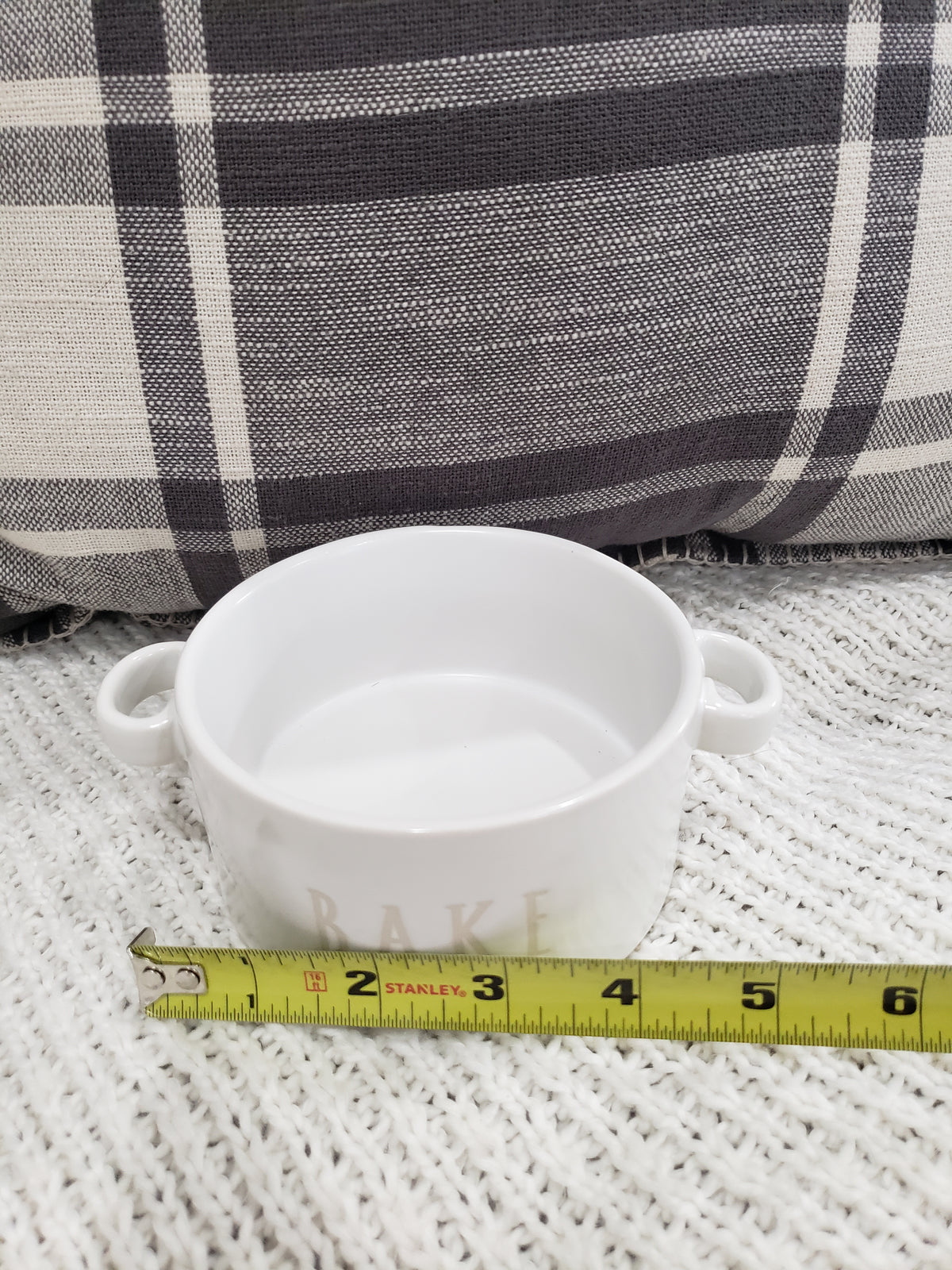 Rae Dunn &quot;Bake&quot; White Ceramic Soufflé Dish Studio Collection