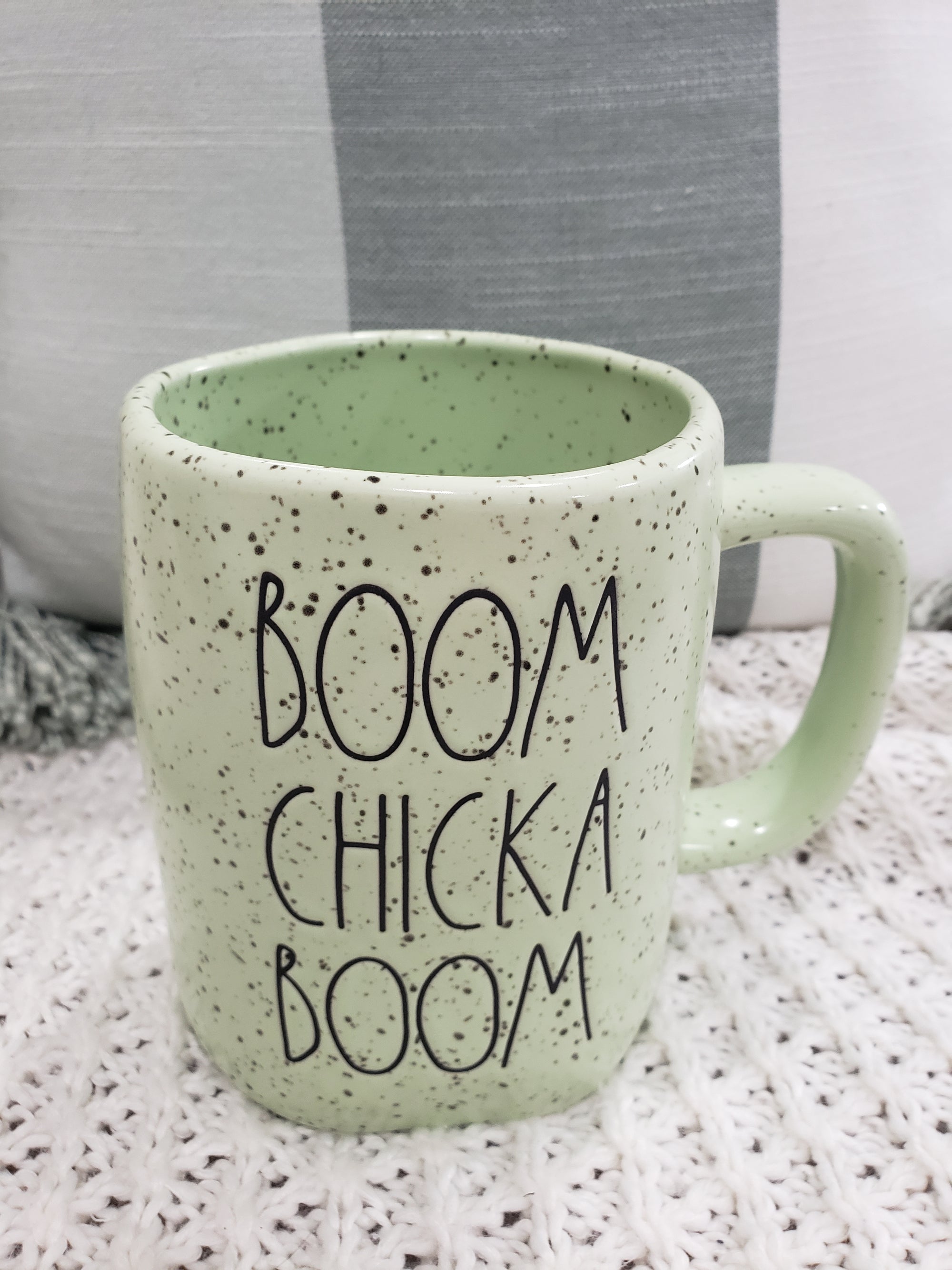 Rae Dunn "Boom Chicka Boom" Green Mug Collection