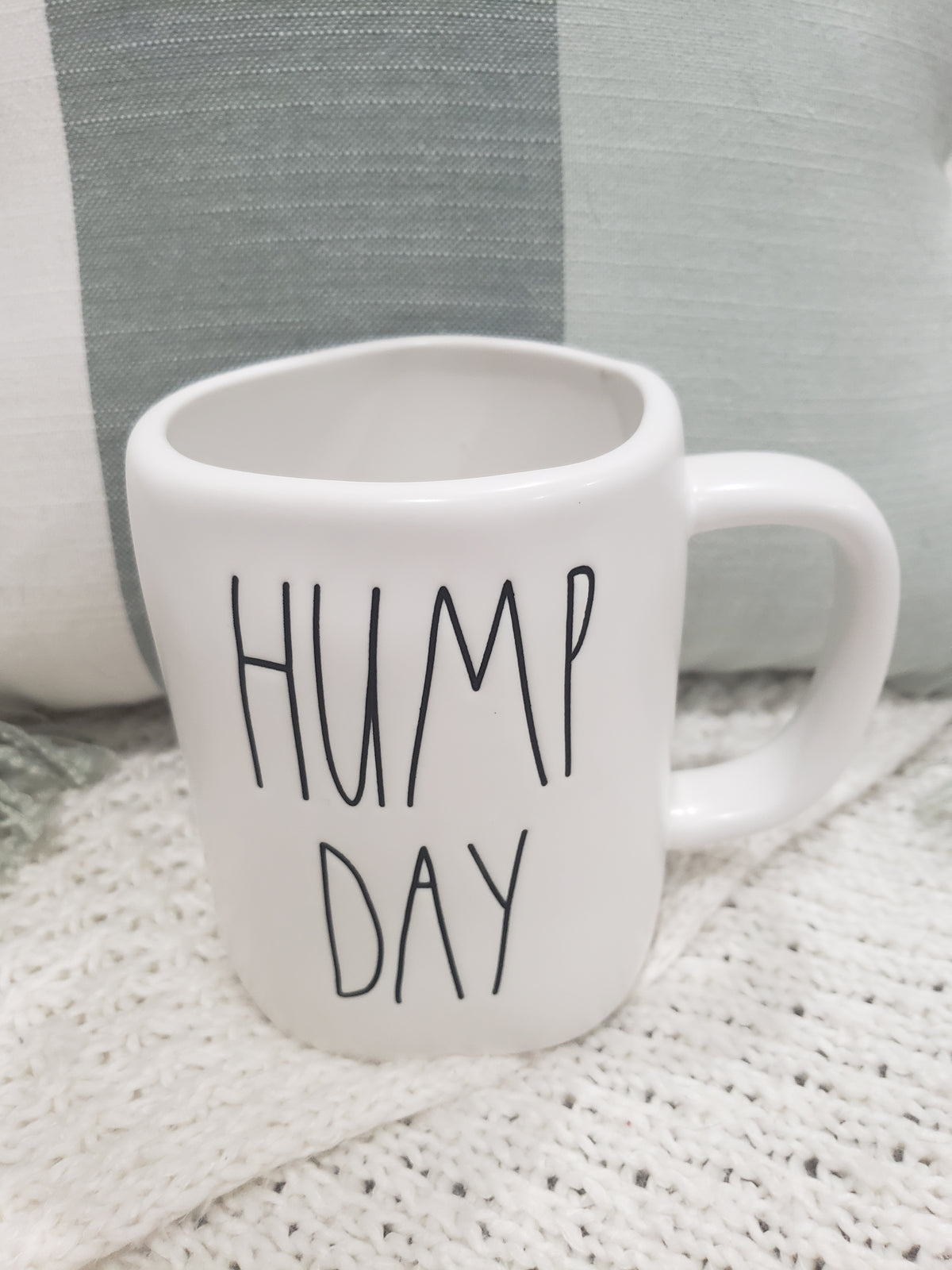Rae Dunn &quot;Hump Day&quot; White Mug Collection