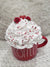 Rae Dunn "Coffee" Red Mug & Pip Posh Designs Faux Sweet Décor Whipped Heart Topper Collection