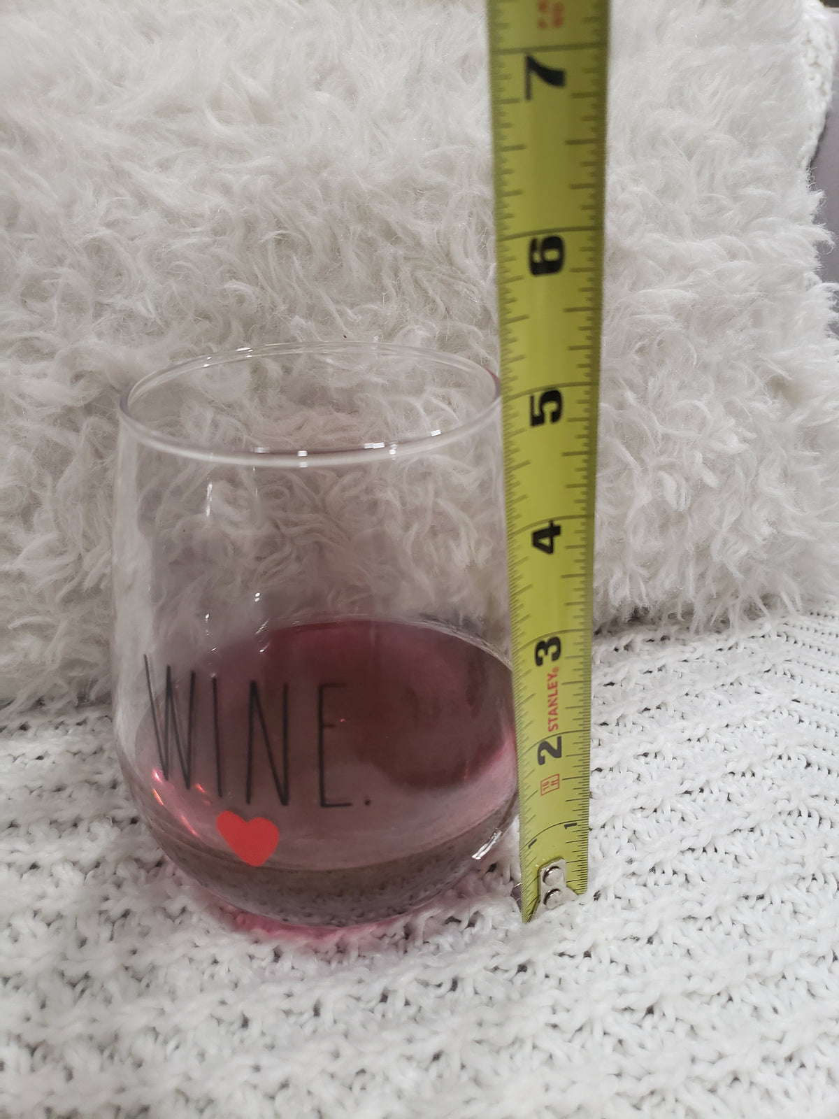 Rae Dunn &quot;Wine&quot; Glass &amp; Pip Posh Design Faux Décor Wine Glass Collection