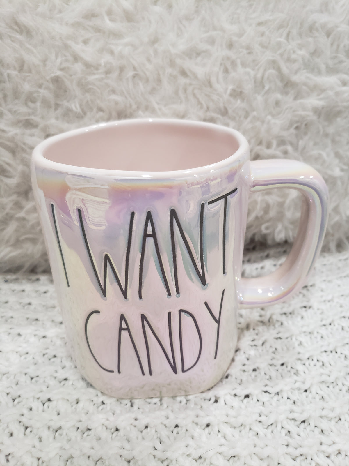 Rae Dunn &quot; I Want Candy&quot; Iridescent Mug Collection