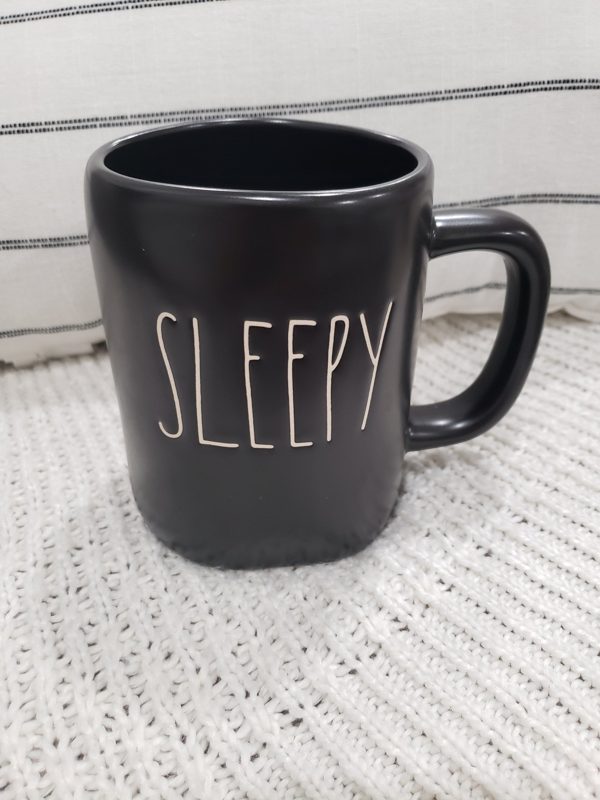 Rae Dunn "Sleepy" Black Mug Collection