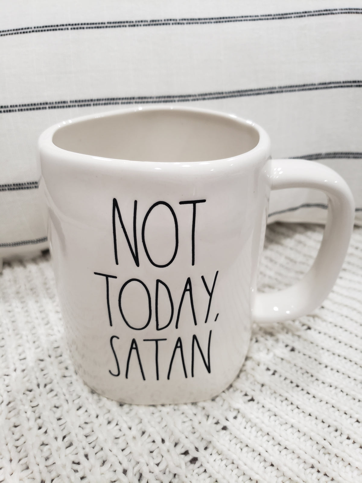 Rae Dunn &quot;Not Today, Satan&quot; White Mug Collection