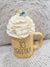 Rae Dunn "So Eggstra" Yellow Mug & Pip Posh Design Faux Sweet Décor Whipped Ivory Topper Collection