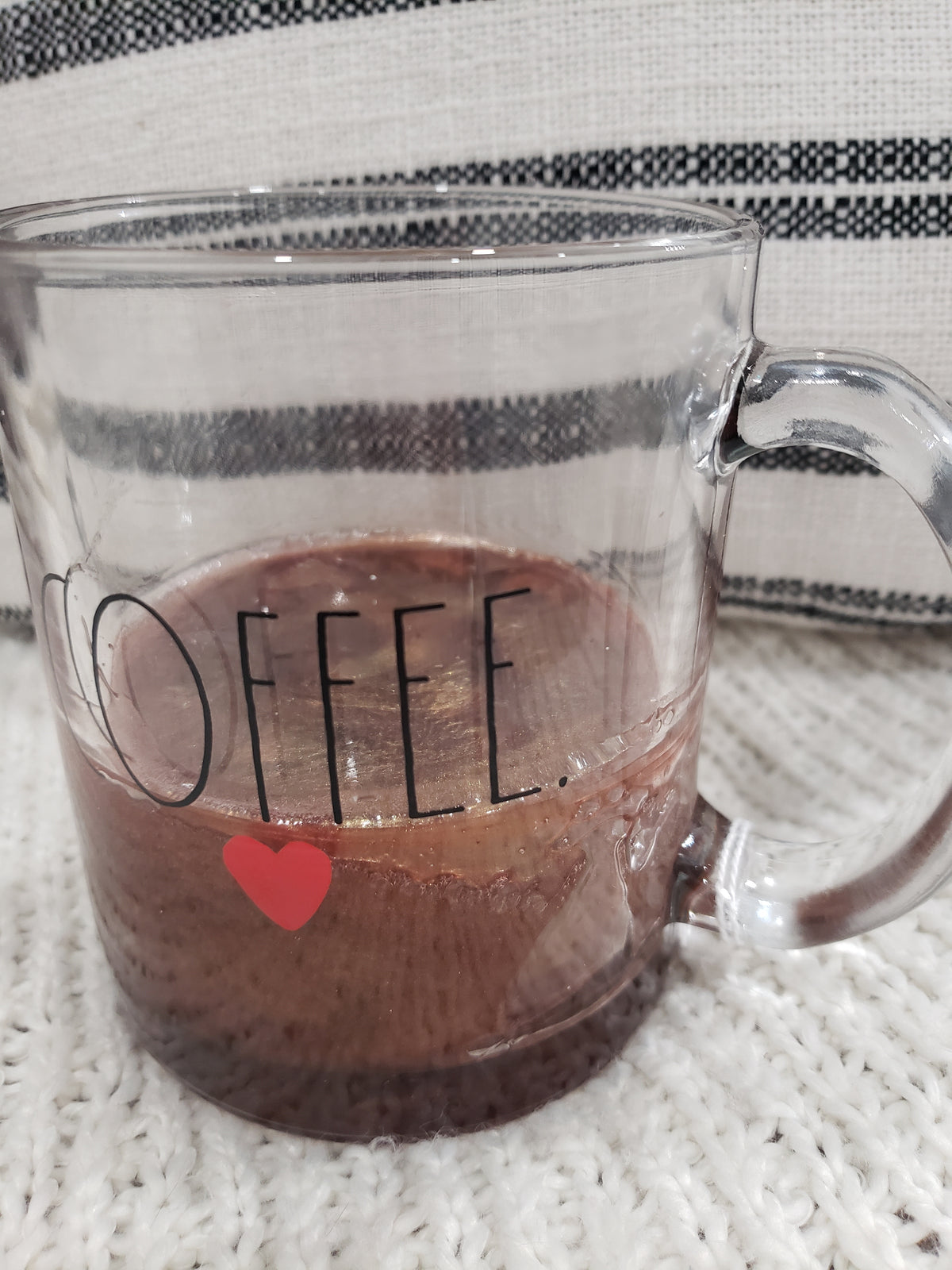 Rae Dunn &quot;Coffee&quot; Glass Mug and Pip Posh Faux Sweet Décor Love of Coffee Collection