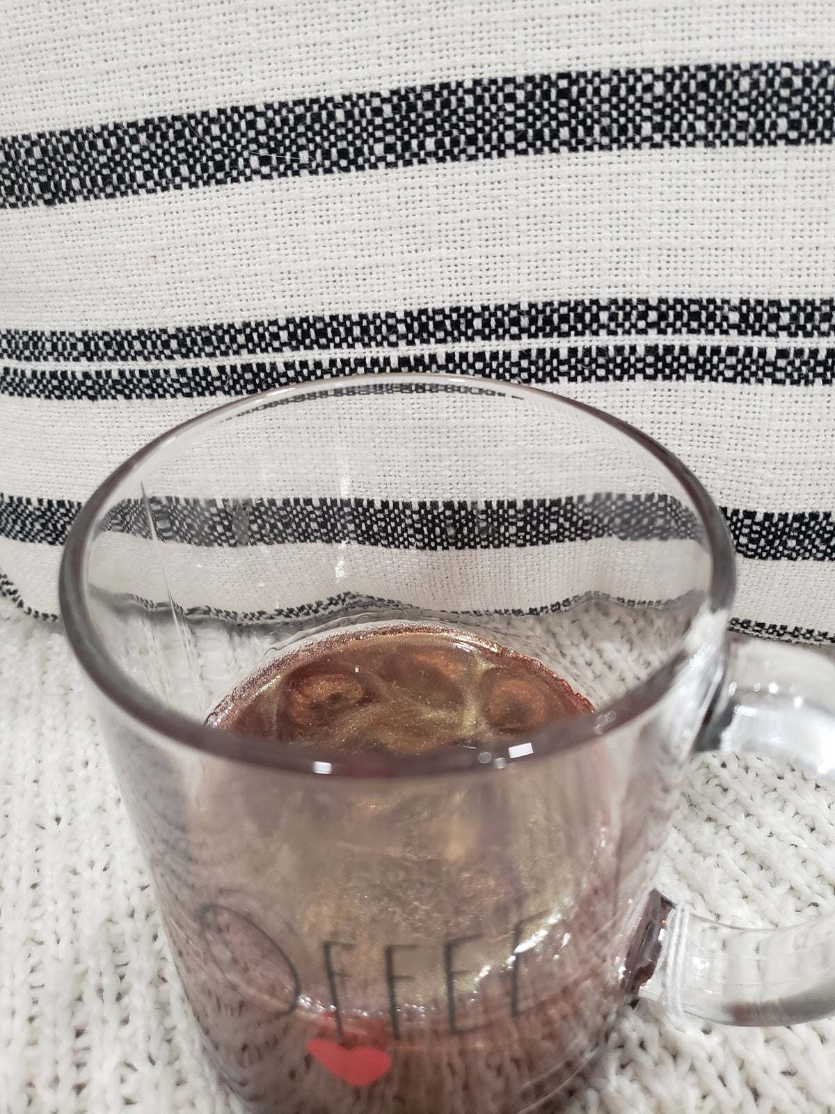 Rae Dunn &quot;Coffee&quot; Glass Mug and Pip Posh Faux Sweet Décor Love of Coffee Collection