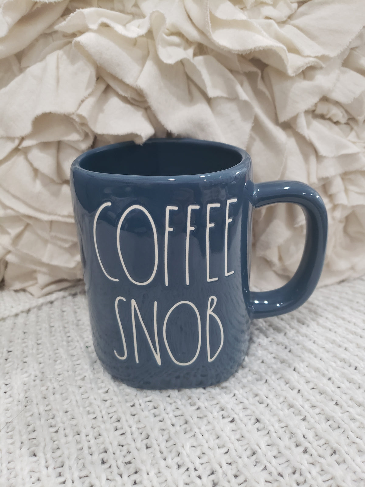 Rae Dunn &quot;Coffee Snob&quot; Navy Blue Mug Collection