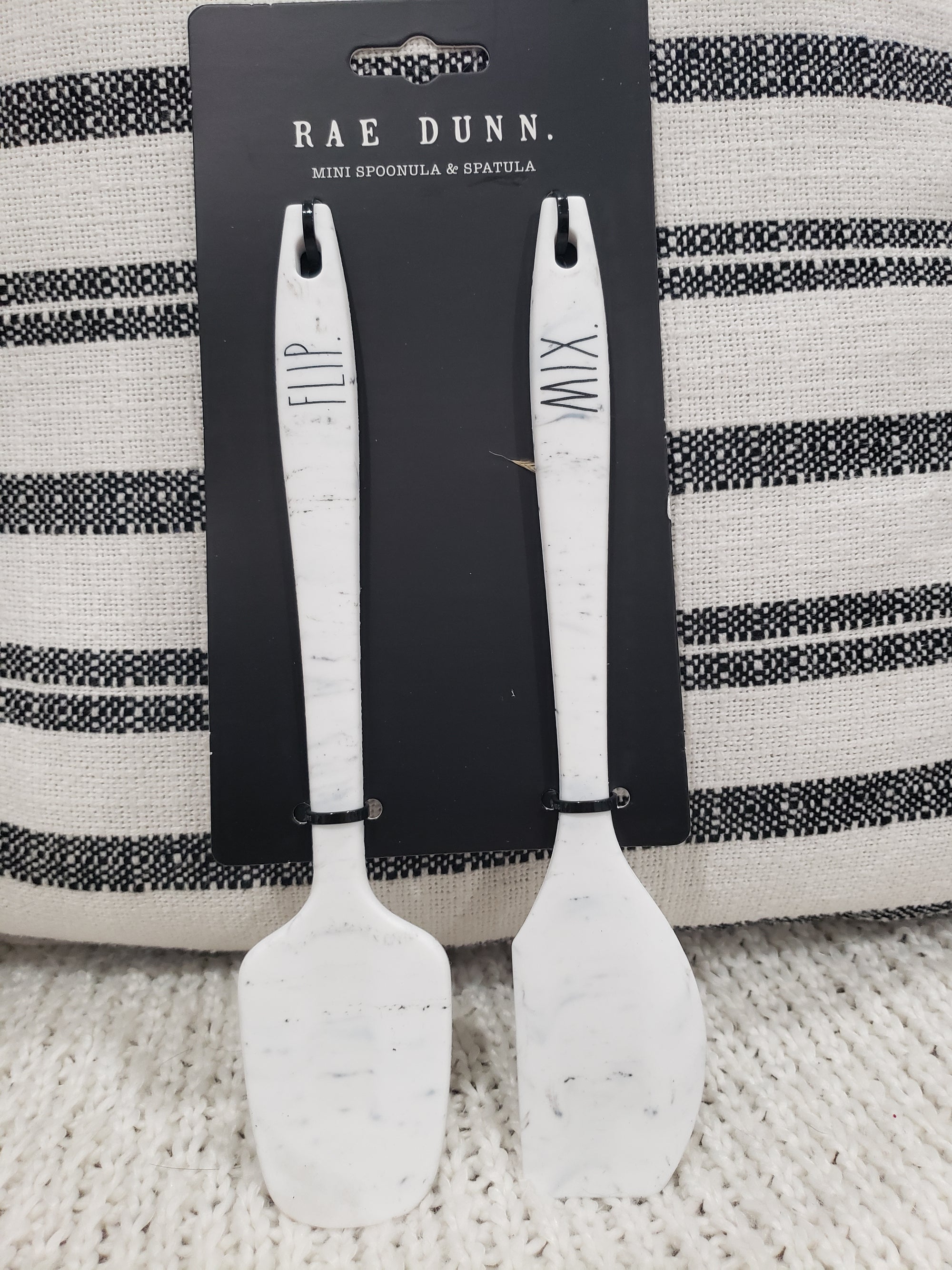 Rae Dunn "Flip & Mix "  **Mini** Spatula and Spoonula Marble Collection