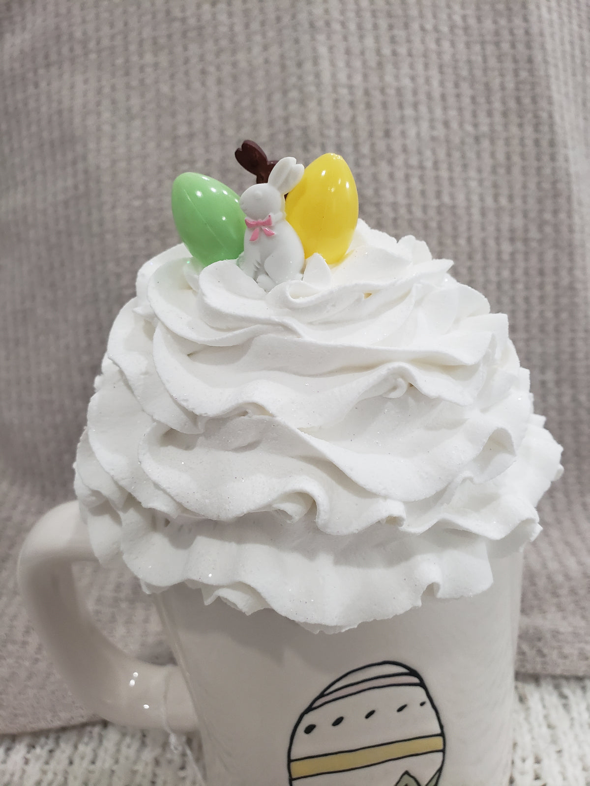 Rae Dunn &quot;Happy Easter&quot; Double Sided Mug &amp;  Pip Posh Design Faux Sweet Décor Whipped Topper Collection