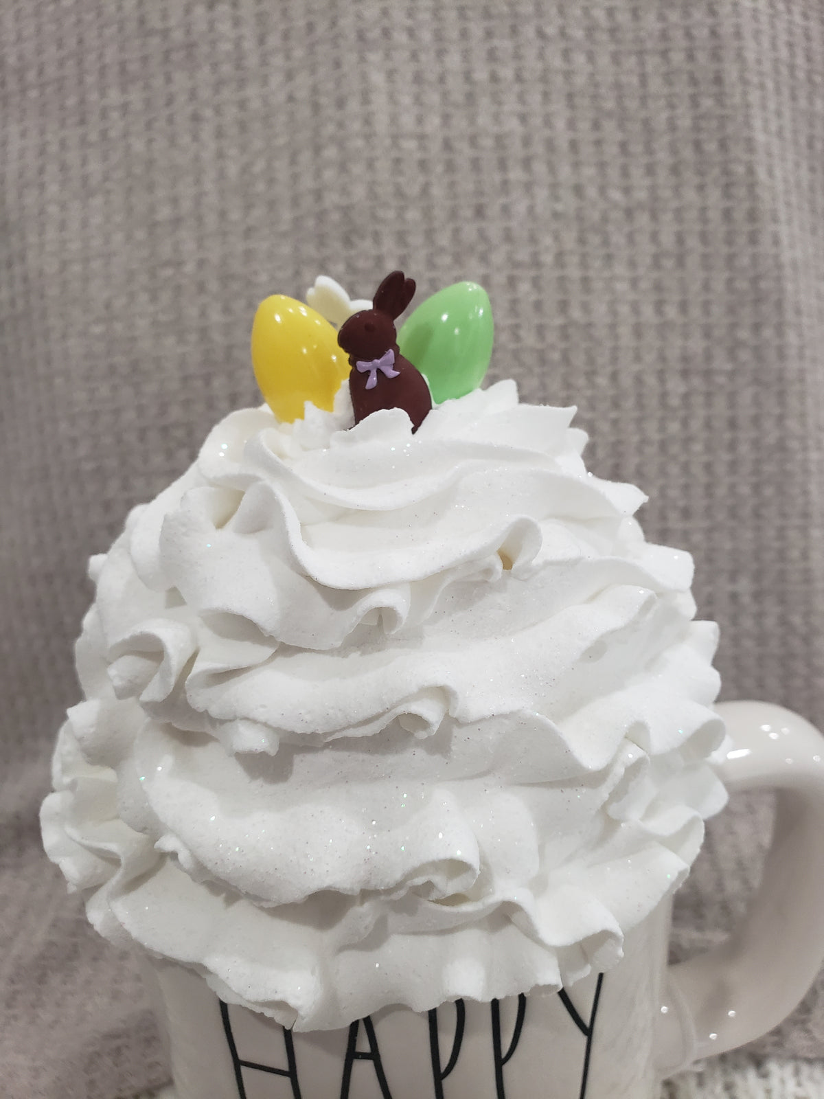 Rae Dunn &quot;Happy Easter&quot; Double Sided Mug &amp;  Pip Posh Design Faux Sweet Décor Whipped Topper Collection