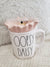 Rae Dunn "Oopsy Daisy" White Mug & Flower Mug Topper Spring Collection