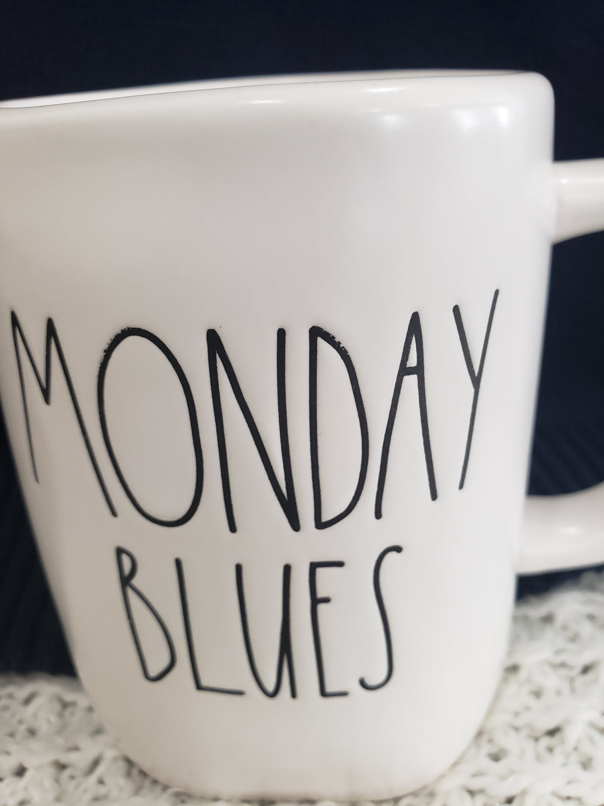 Rae Dunn &quot;Monday Blues&quot; White Mug Collection