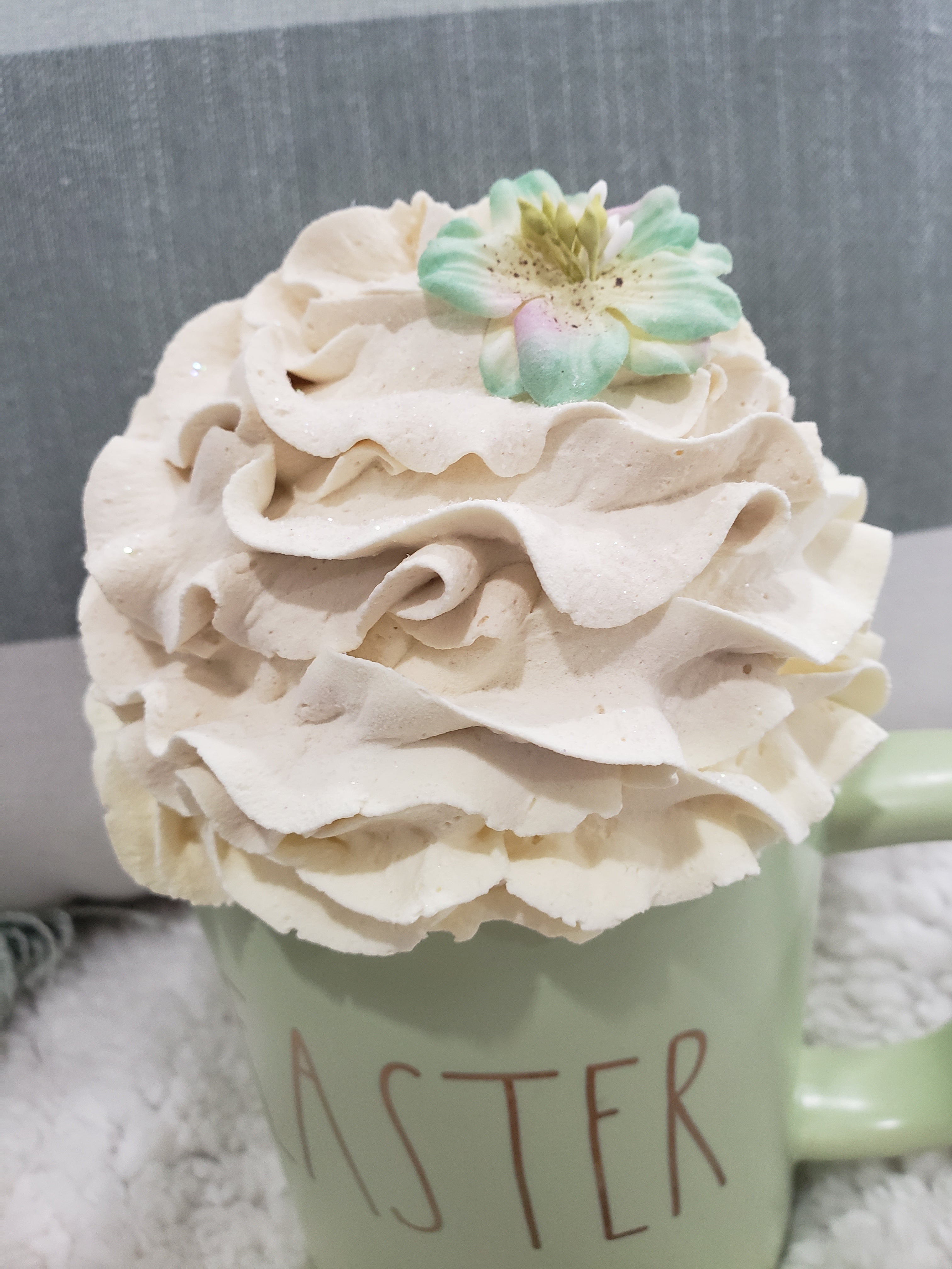 DIY Rae Dunn Mug Fake Whipped Cream Topper 