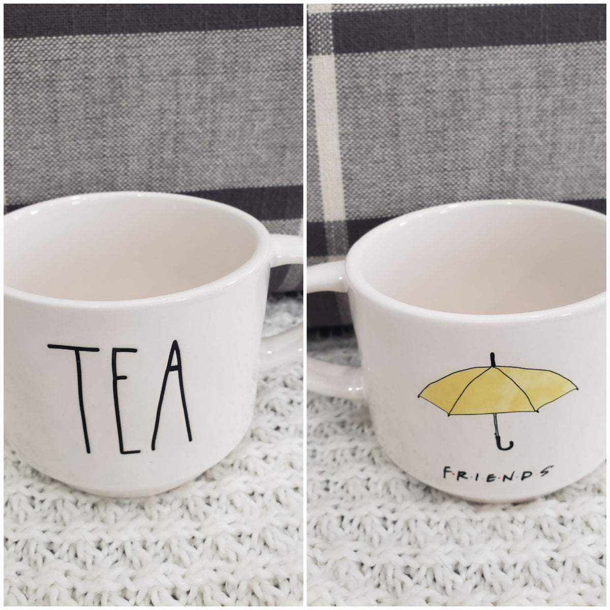 Rae Dunn &quot;Tea&quot; Umbrella Double Sided Round Mug Friends Collection