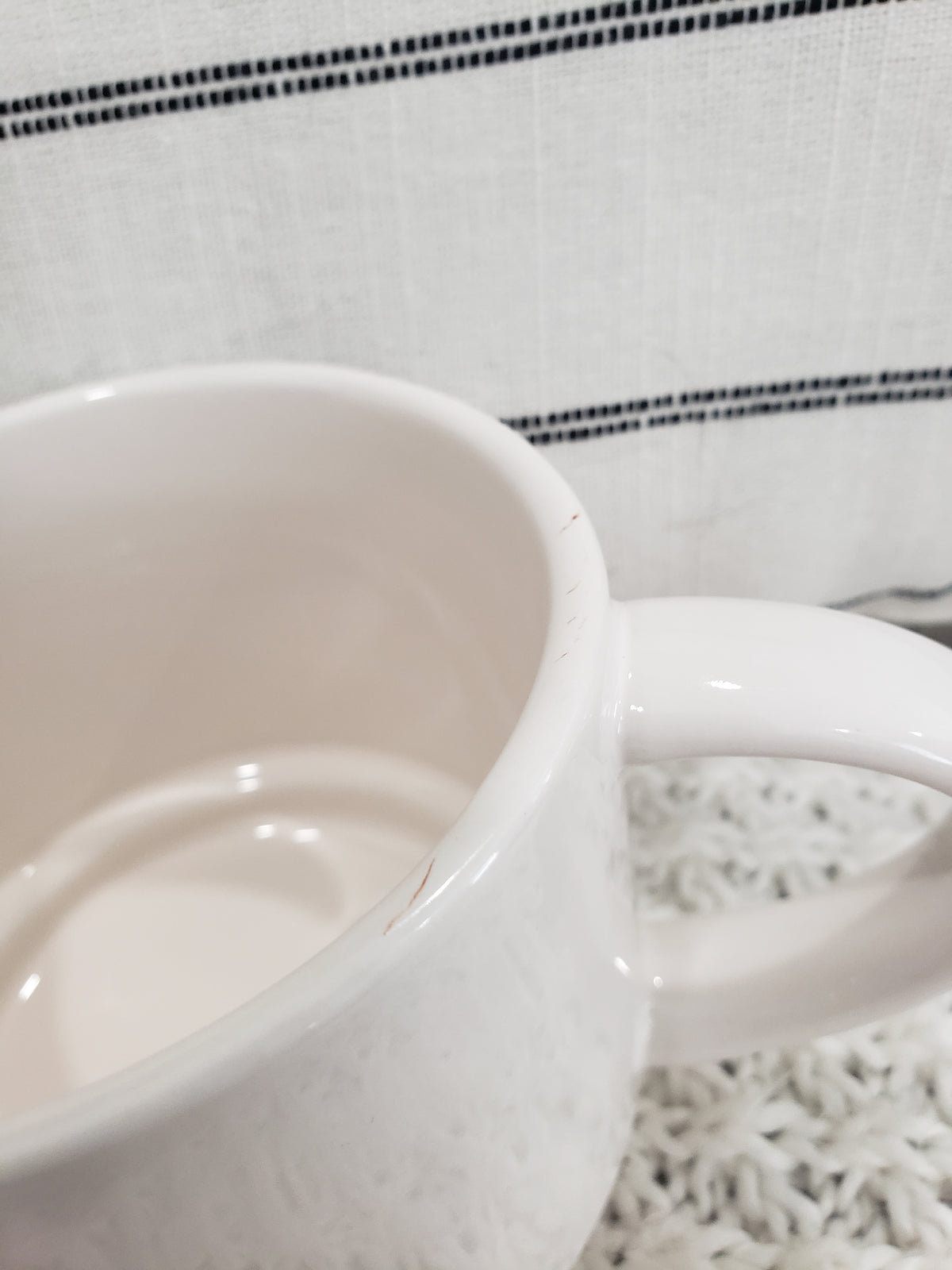 Rae Dunn &quot;Tea&quot; White Mirror Double Sided Round Mug Friends Collections