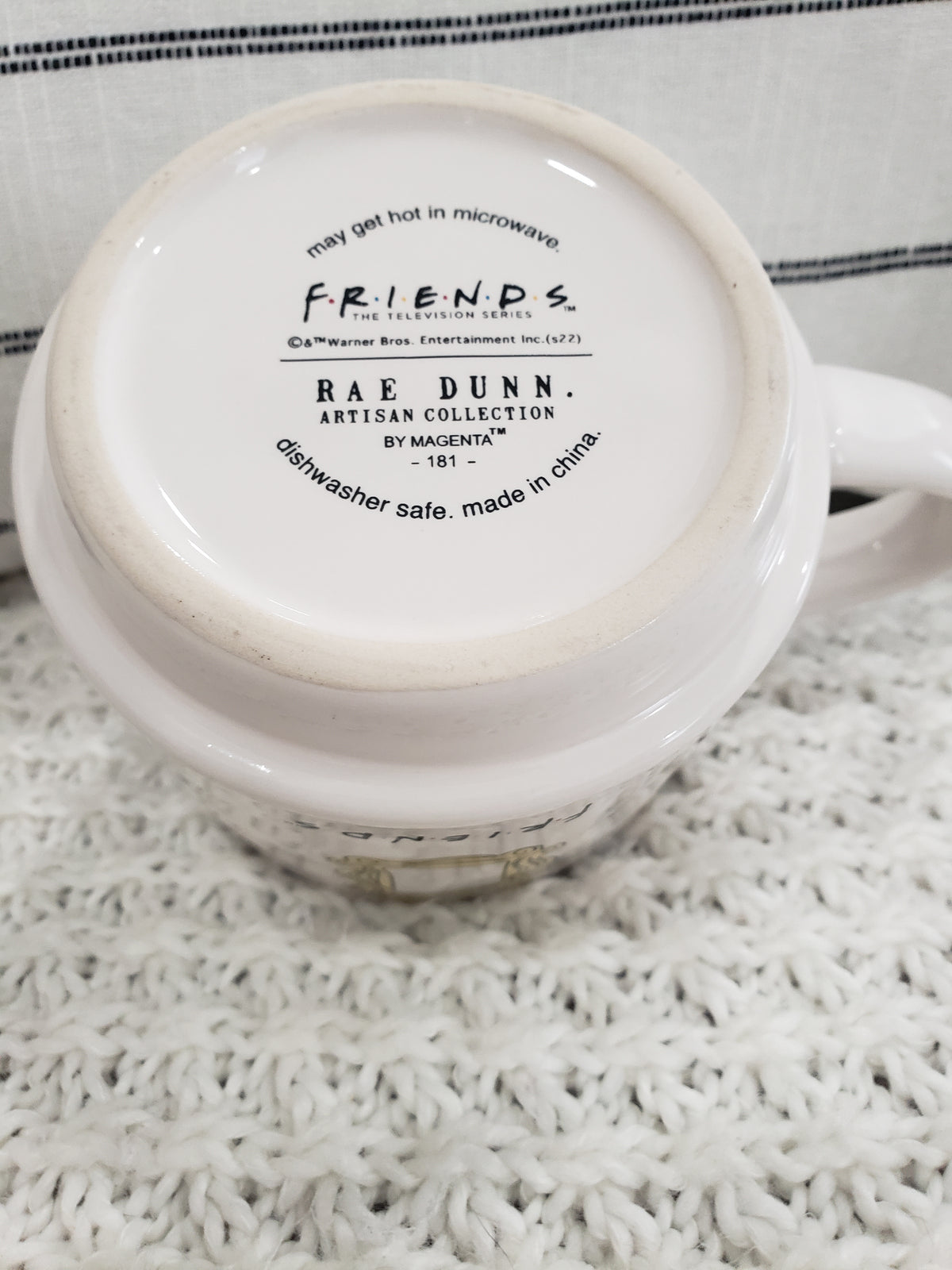 Rae Dunn &quot;Tea&quot; White Mirror Double Sided Round Mug Friends Collections